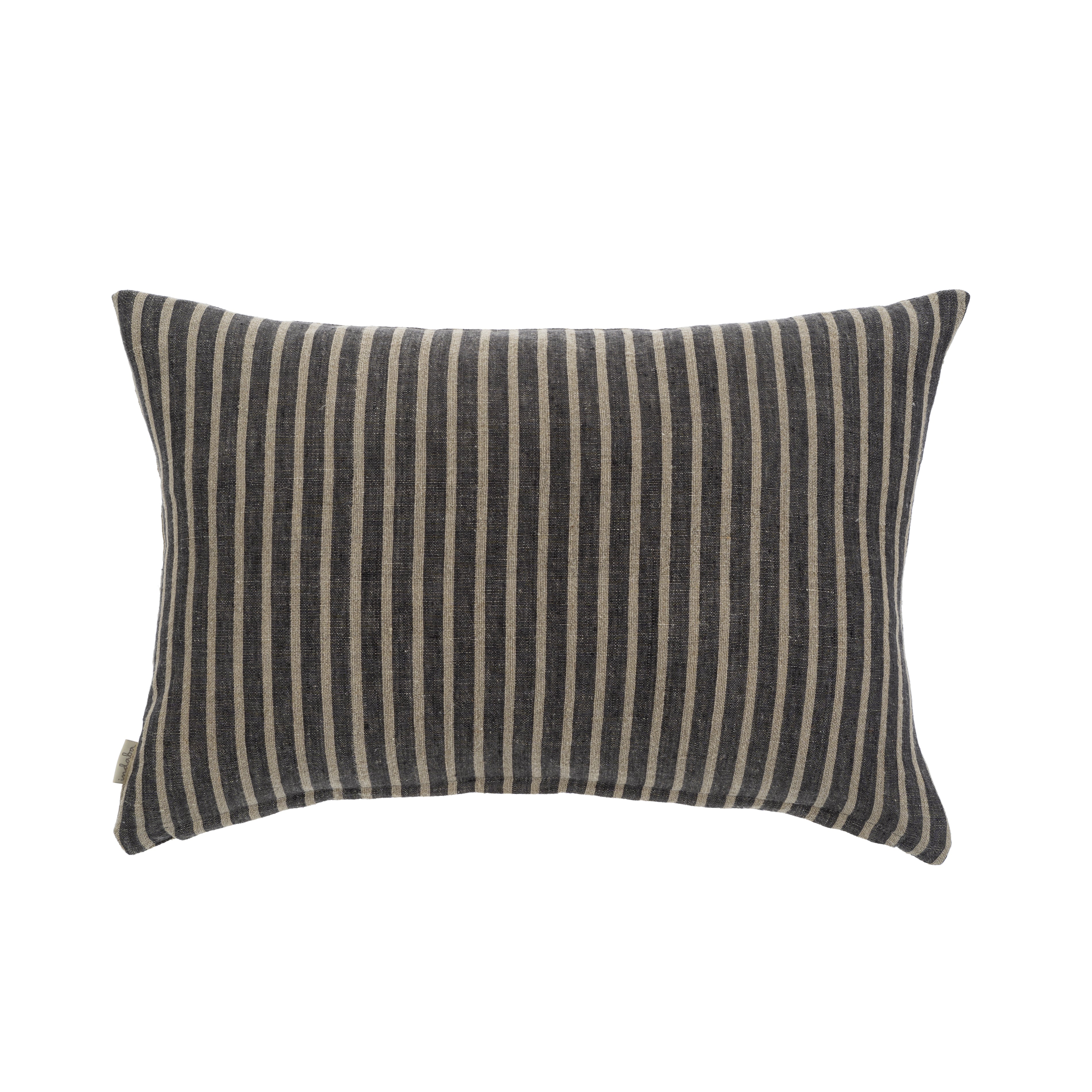 16X24 PINSTRIPE LINEN PILLOW - GREY