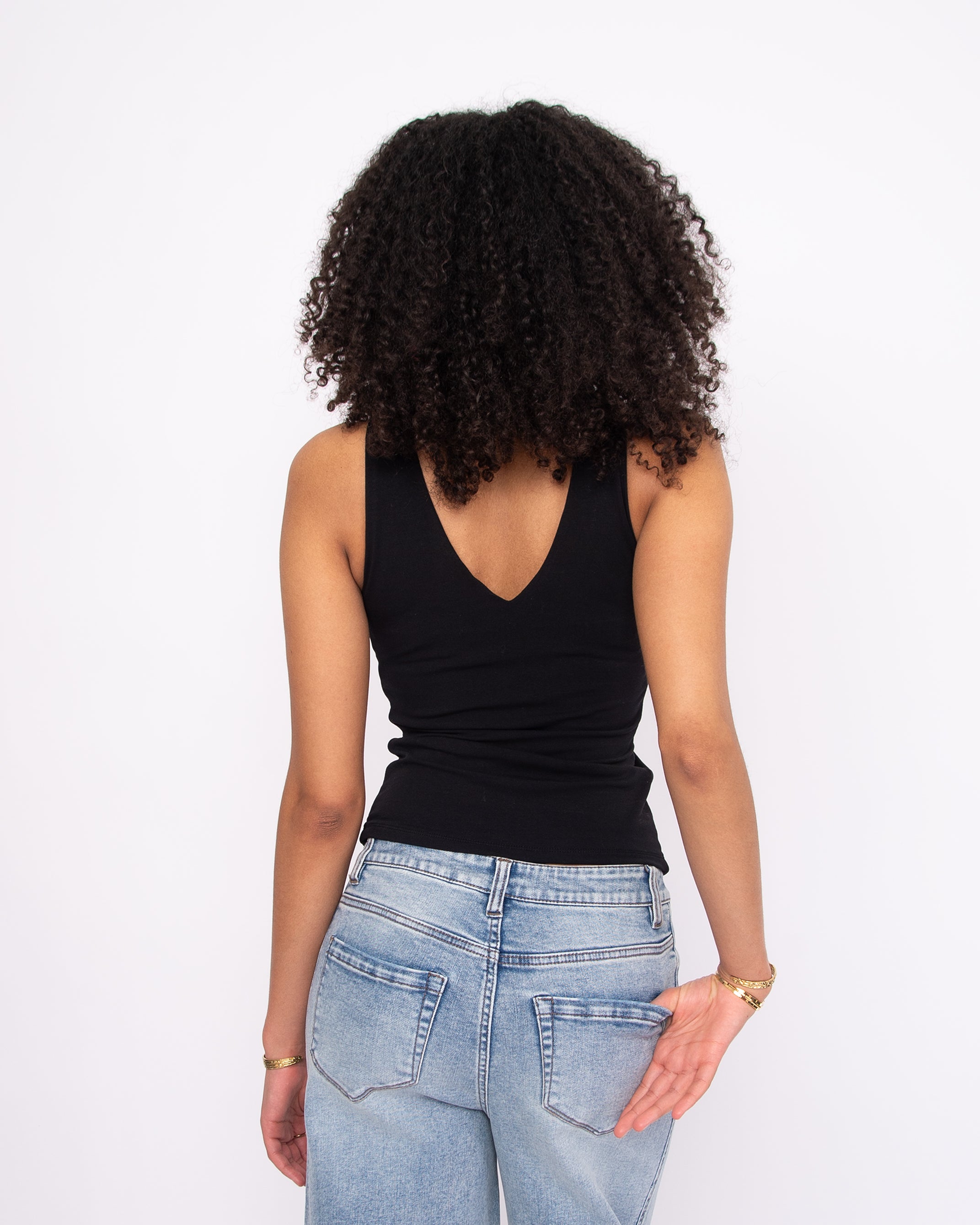COTTON CORE VALENTINA TANK - BLACK