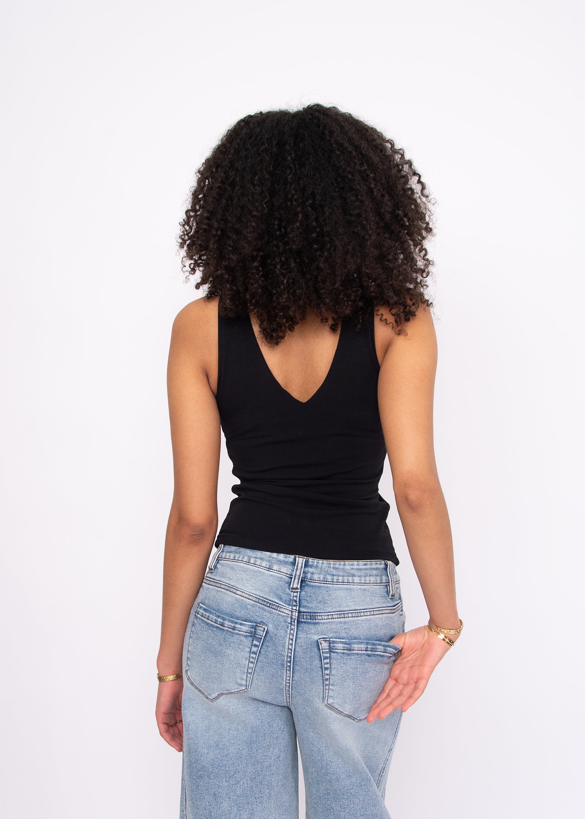 COTTON CORE VALENTINA TANK - BLACK