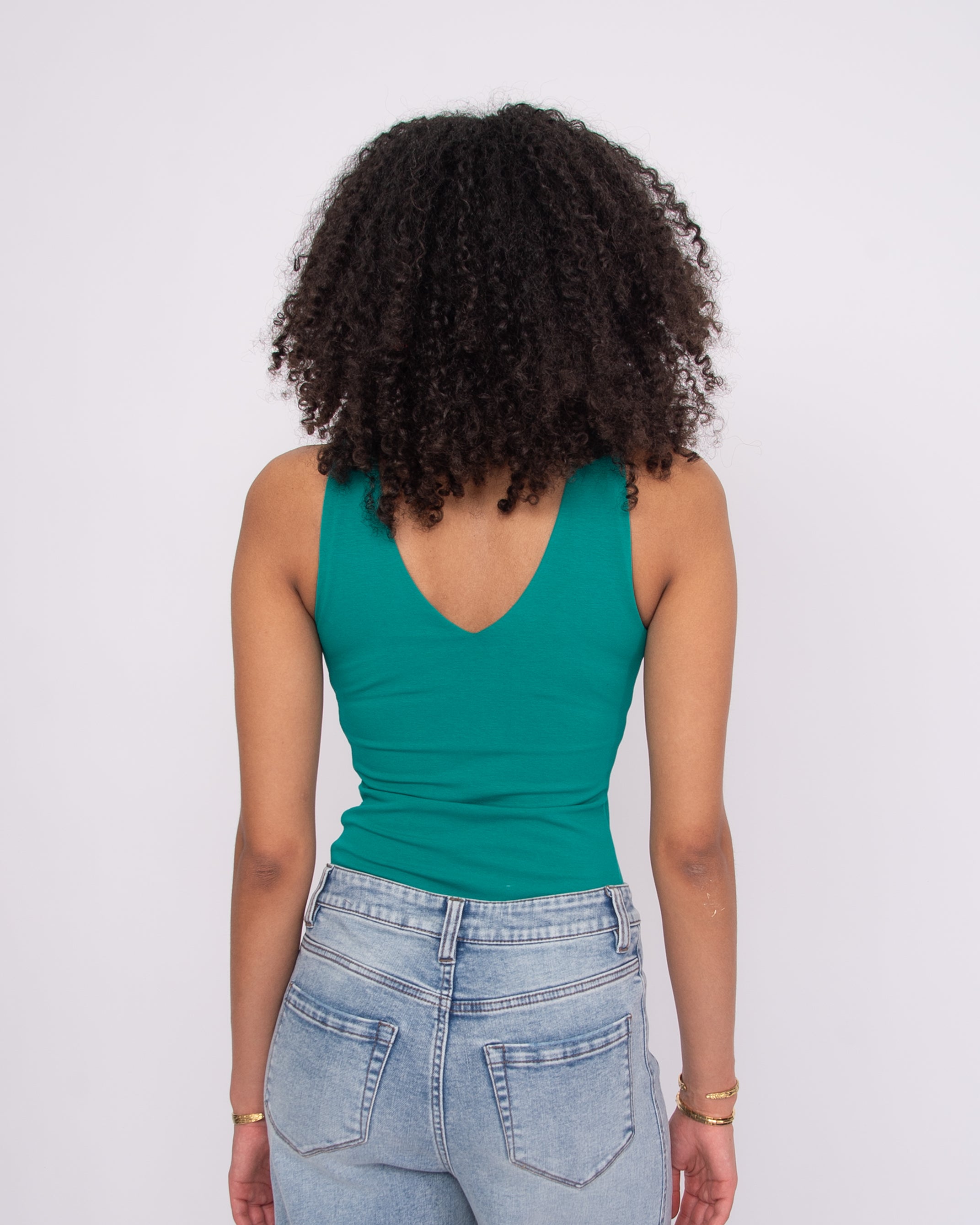 COTTON CORE VALENTINA TANK - MARINE GREEN