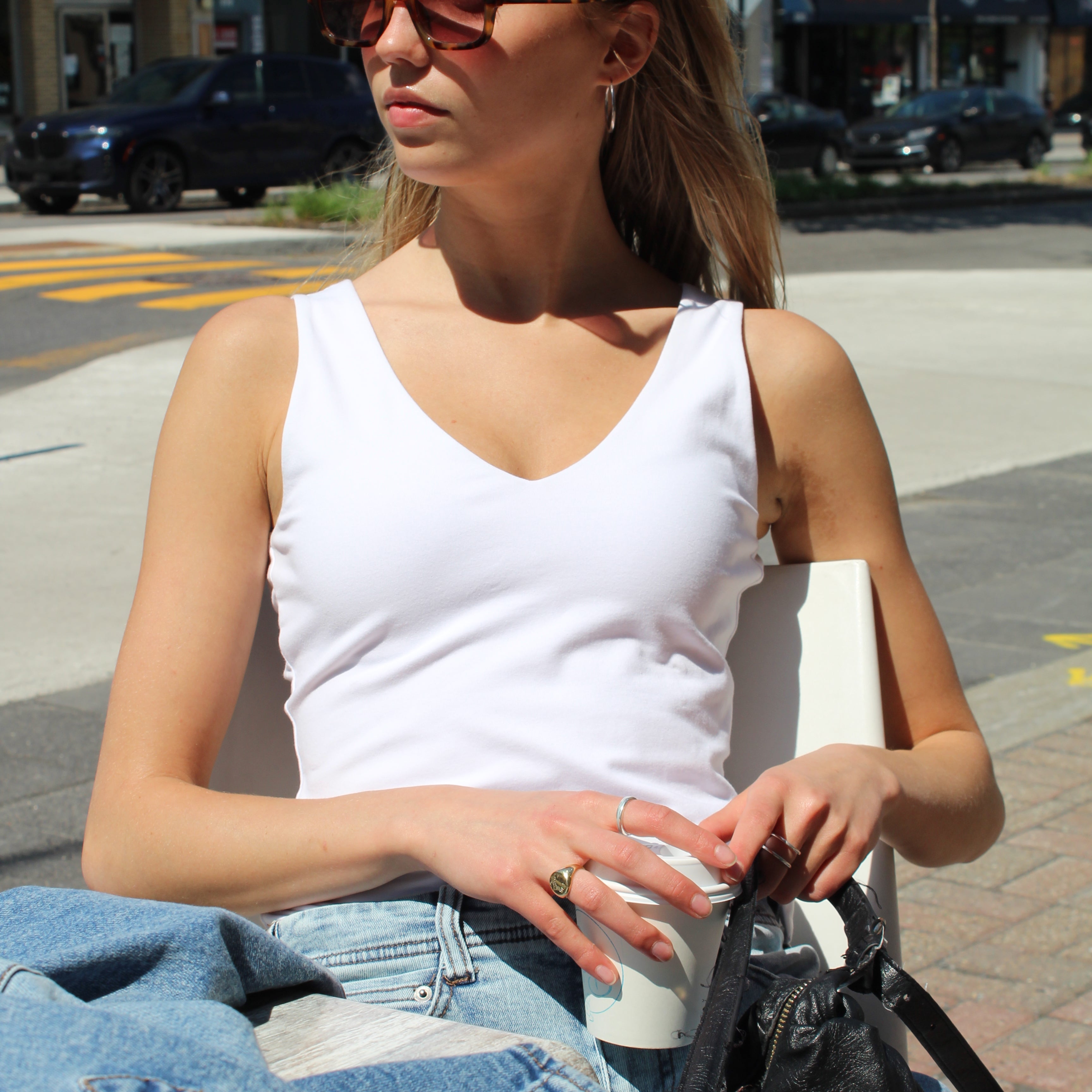 COTTON CORE VALENTINA TANK - WHITE