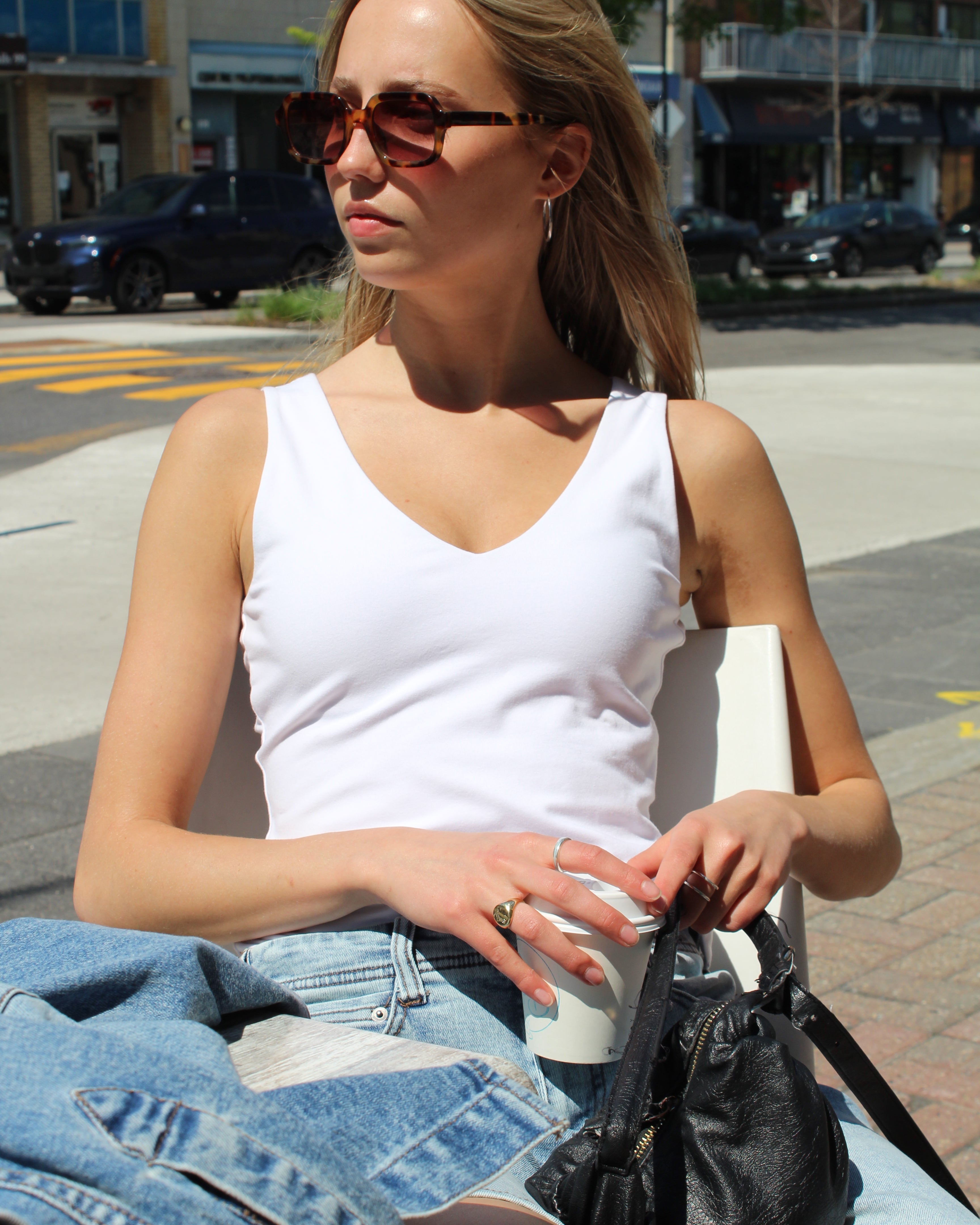 COTTON CORE VALENTINA TANK - WHITE