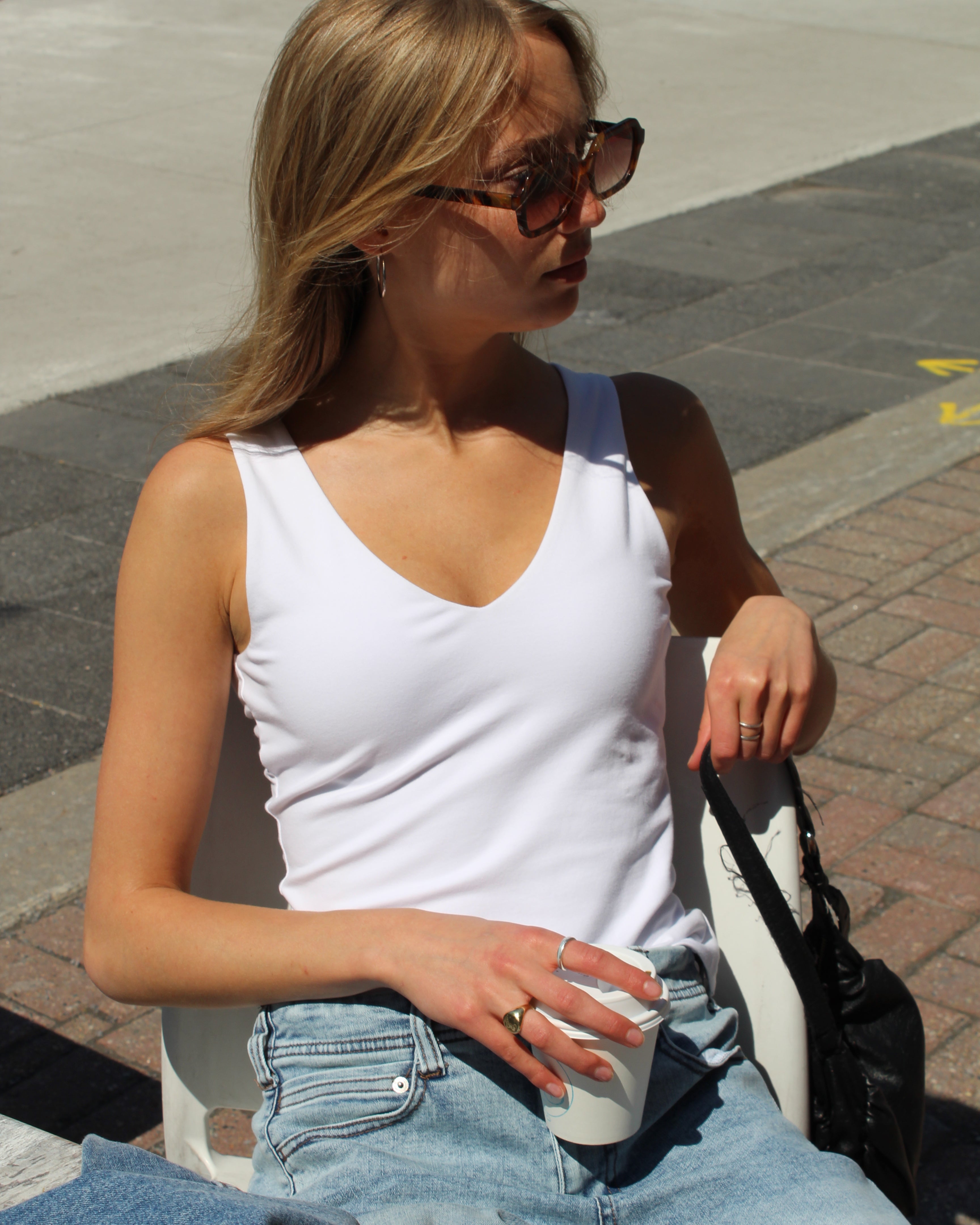 COTTON CORE VALENTINA TANK - WHITE