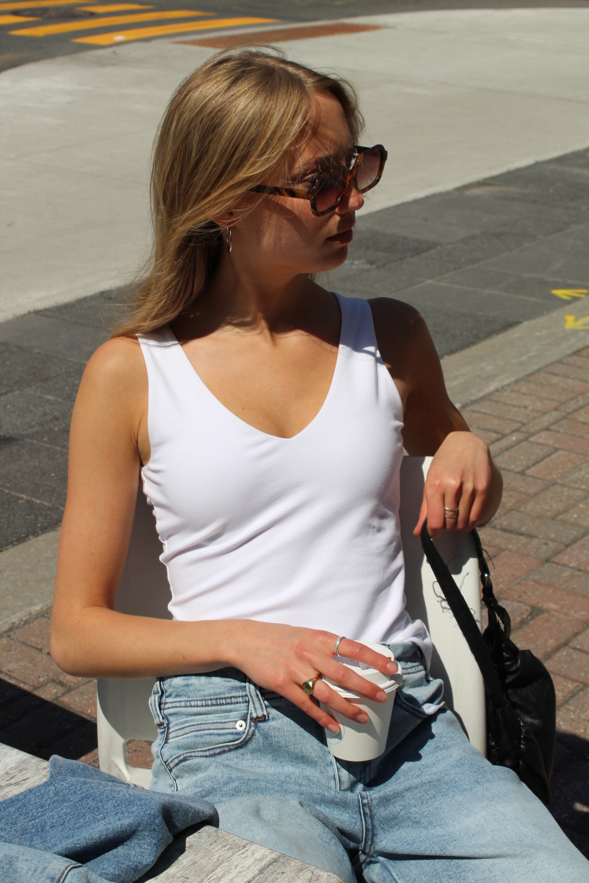 COTTON CORE VALENTINA TANK - WHITE