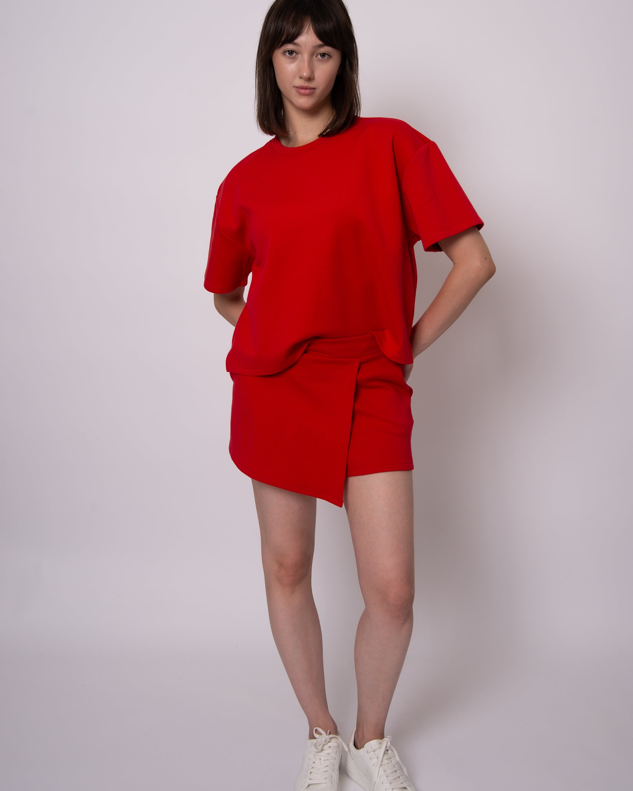 TESS SOFT KNIT TEE - ROUGE