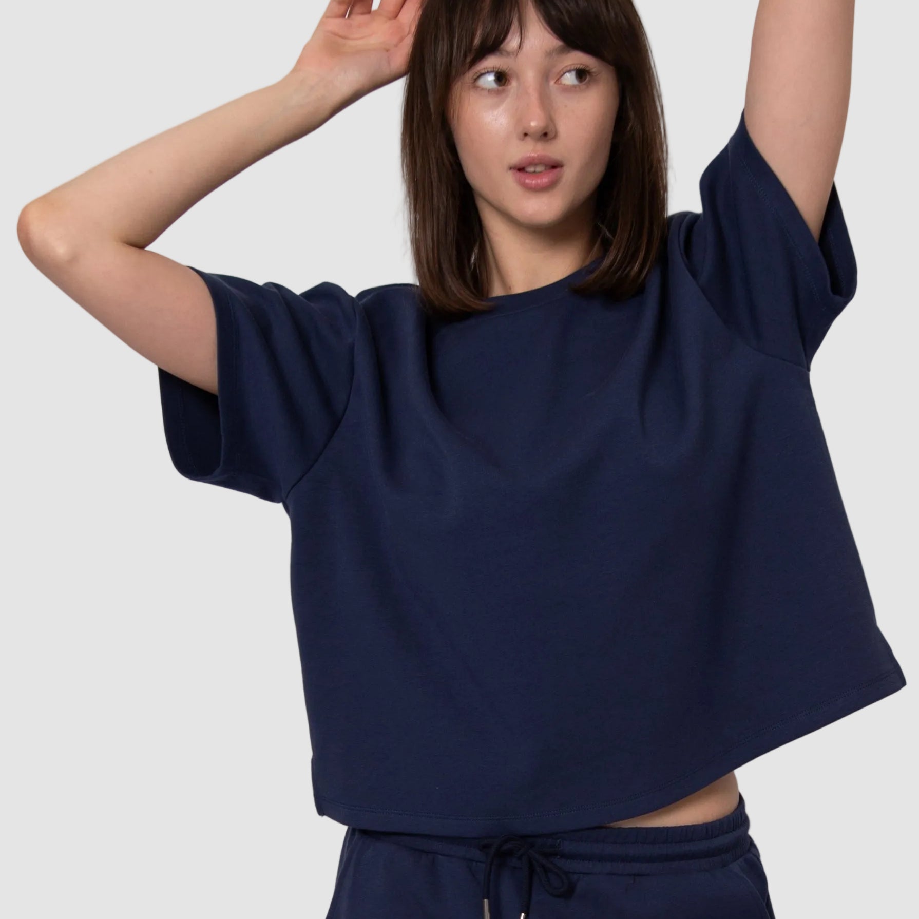TESS SOFT KNIT TEE - NAVY BLUE