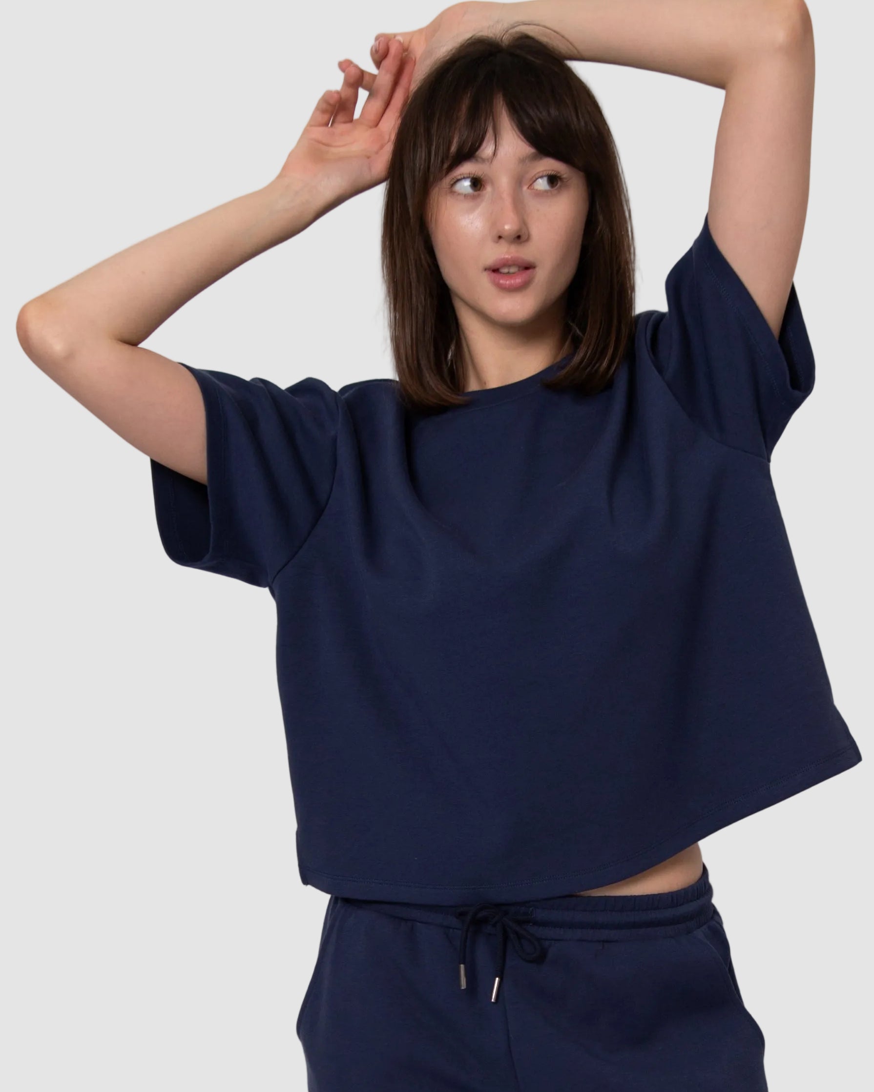TESS SOFT KNIT TEE - NAVY BLUE