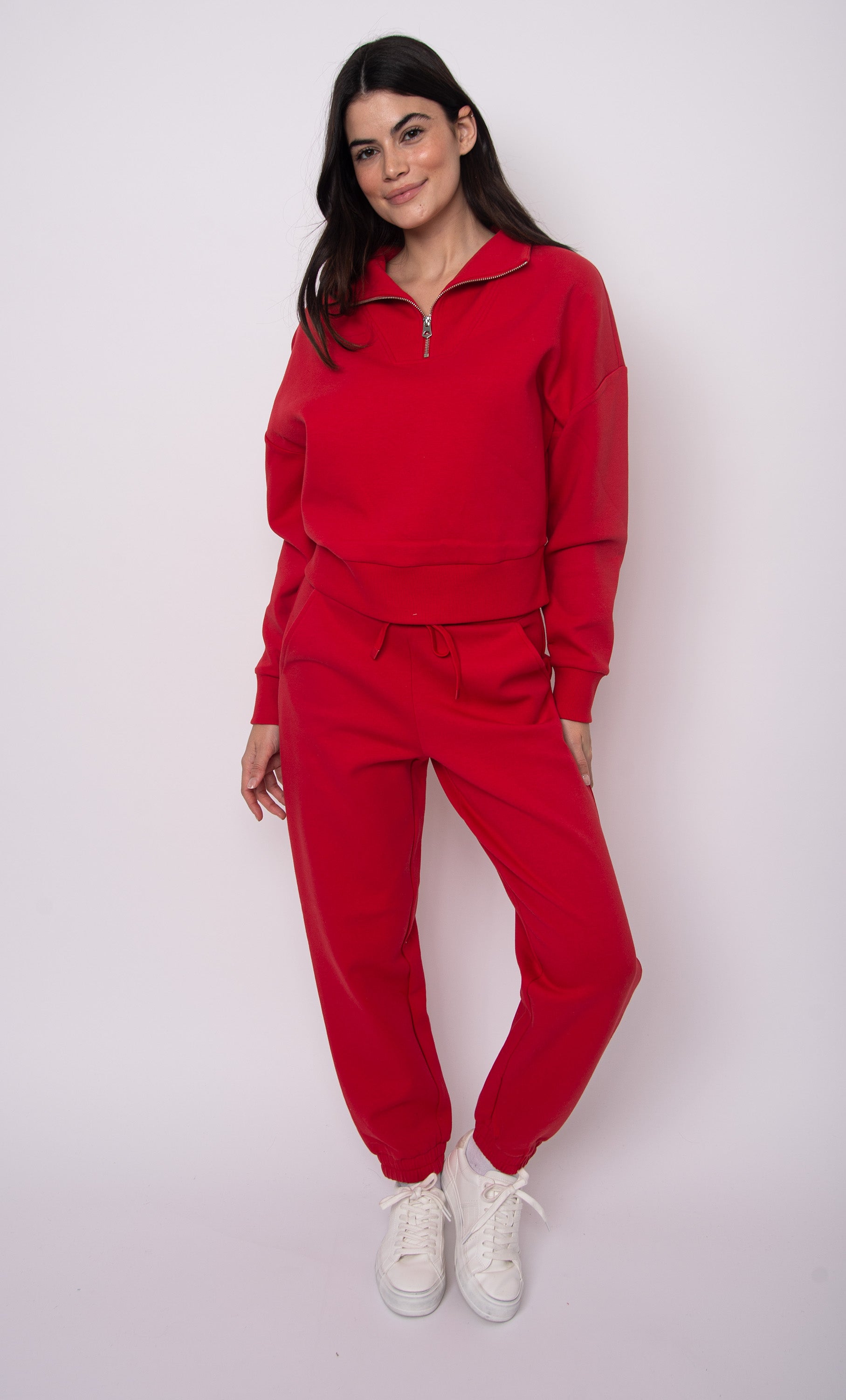 FATIMA SOFT KNIT JOGGERS - ROUGE