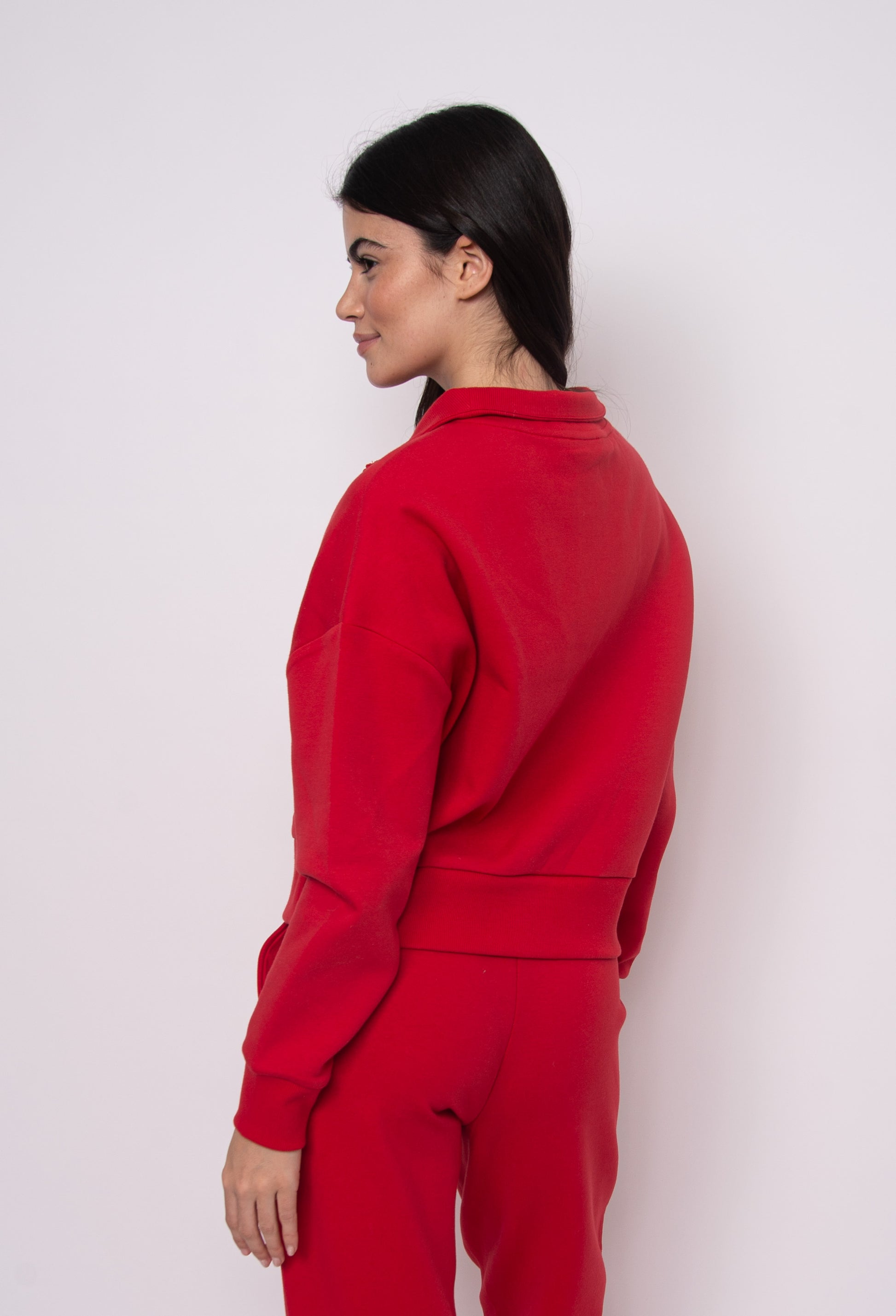 SEANNI SOFT KNIT HALF ZIP PULLOVER - ROUGE
