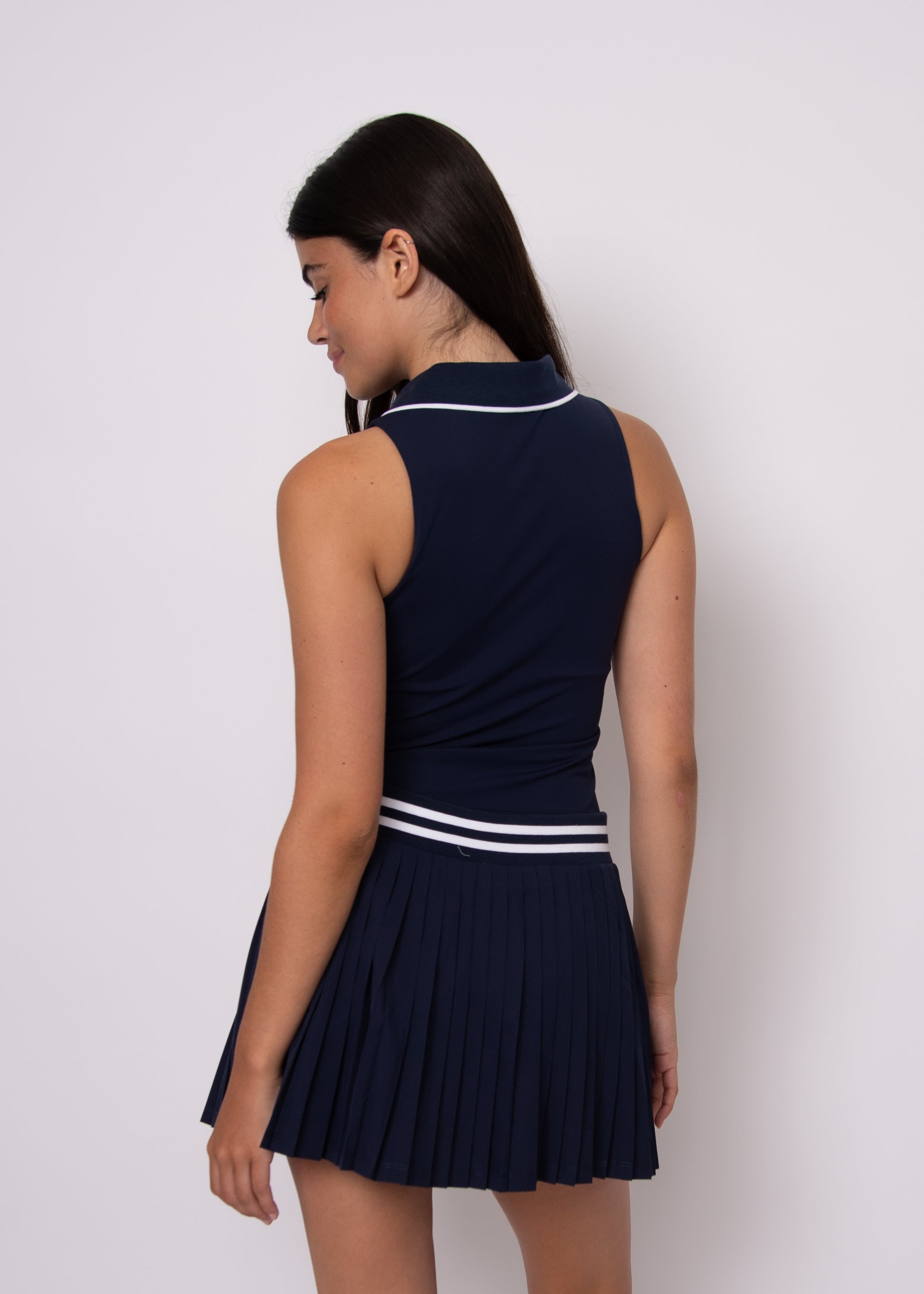 YURA PLEATED SKIRT - NAVY BLUE