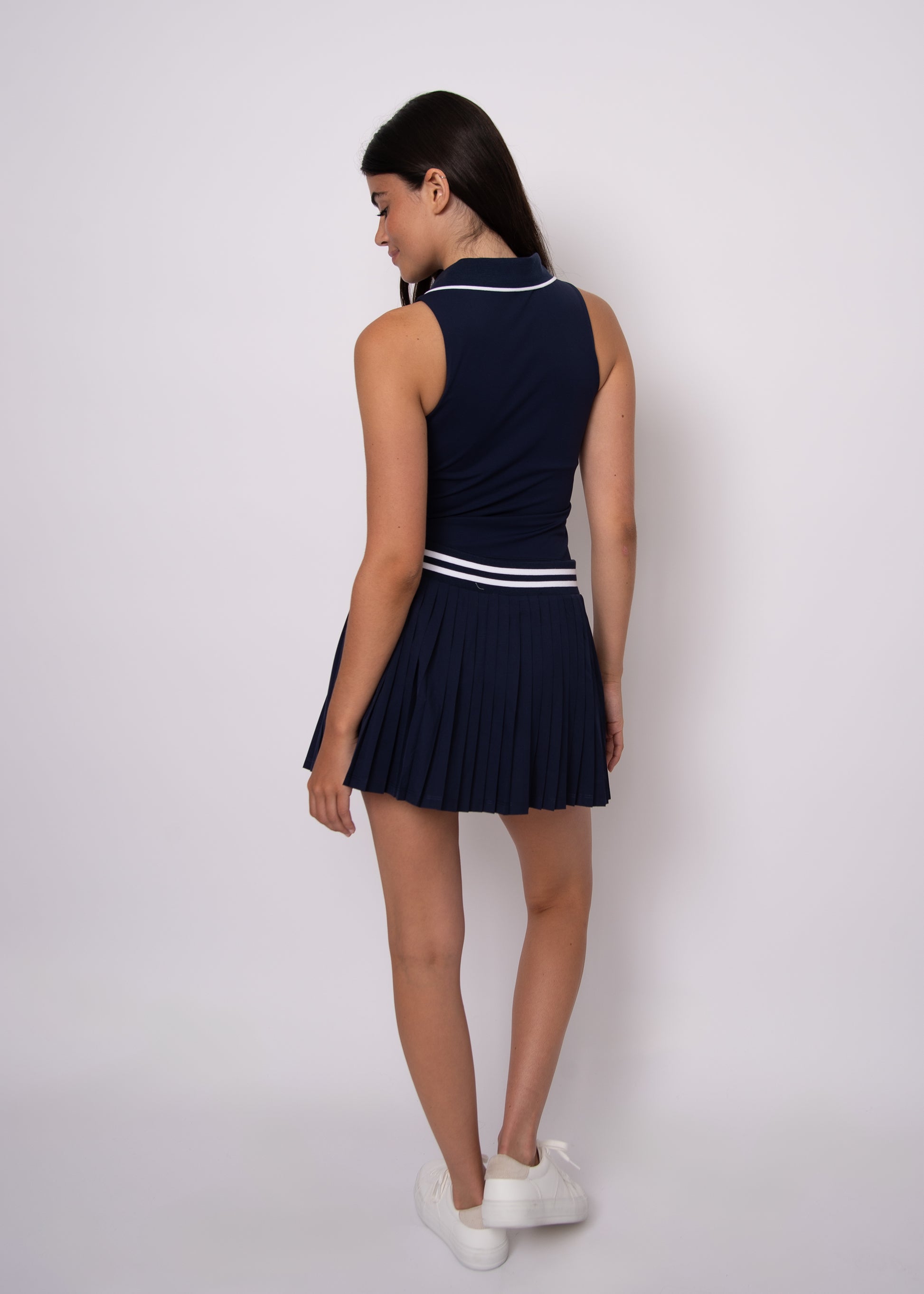 YURA PLEATED SKIRT - NAVY BLUE
