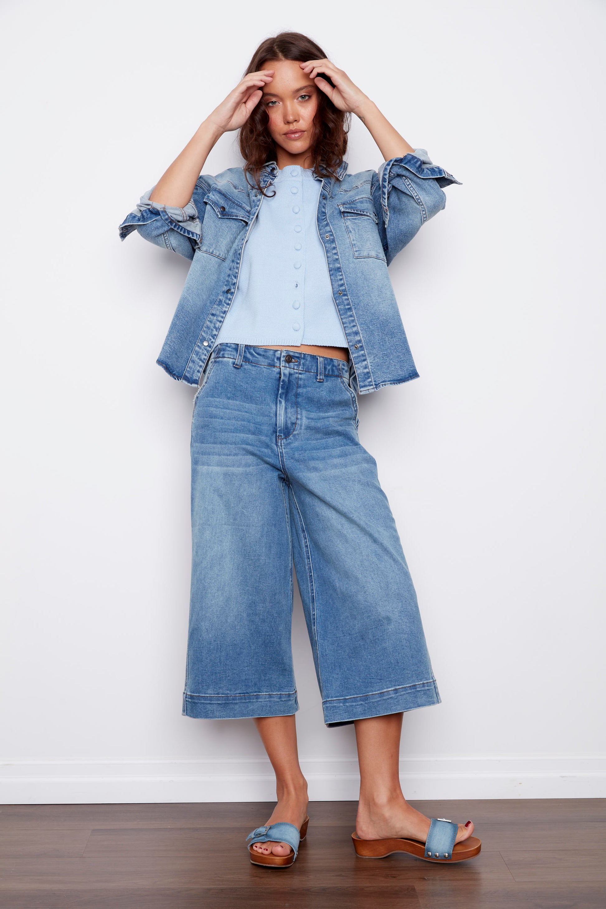 LIZETTE STRETCH DENIM SHIRT - DIDI DARK WASH