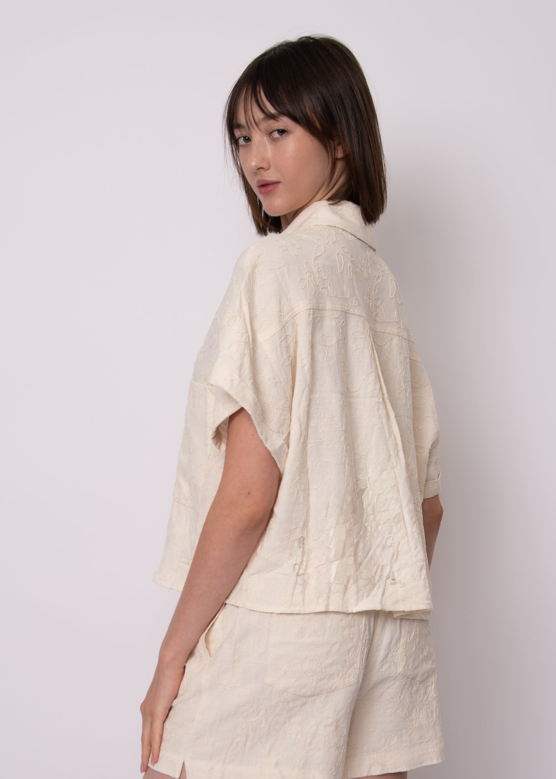 LINDA LINEN SS SHIRT - NATURAL