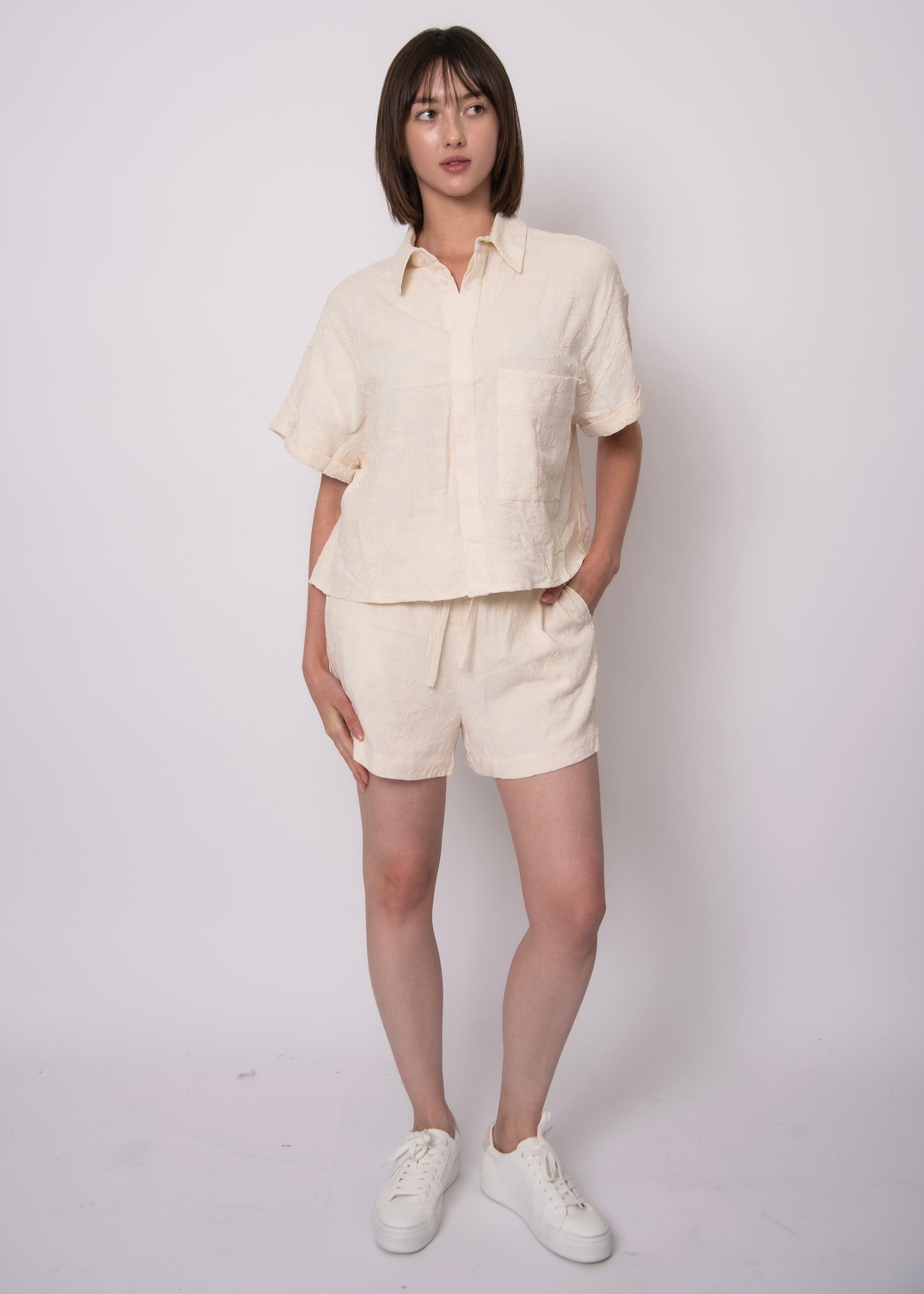 LINDA LINEN SS SHIRT - NATURAL