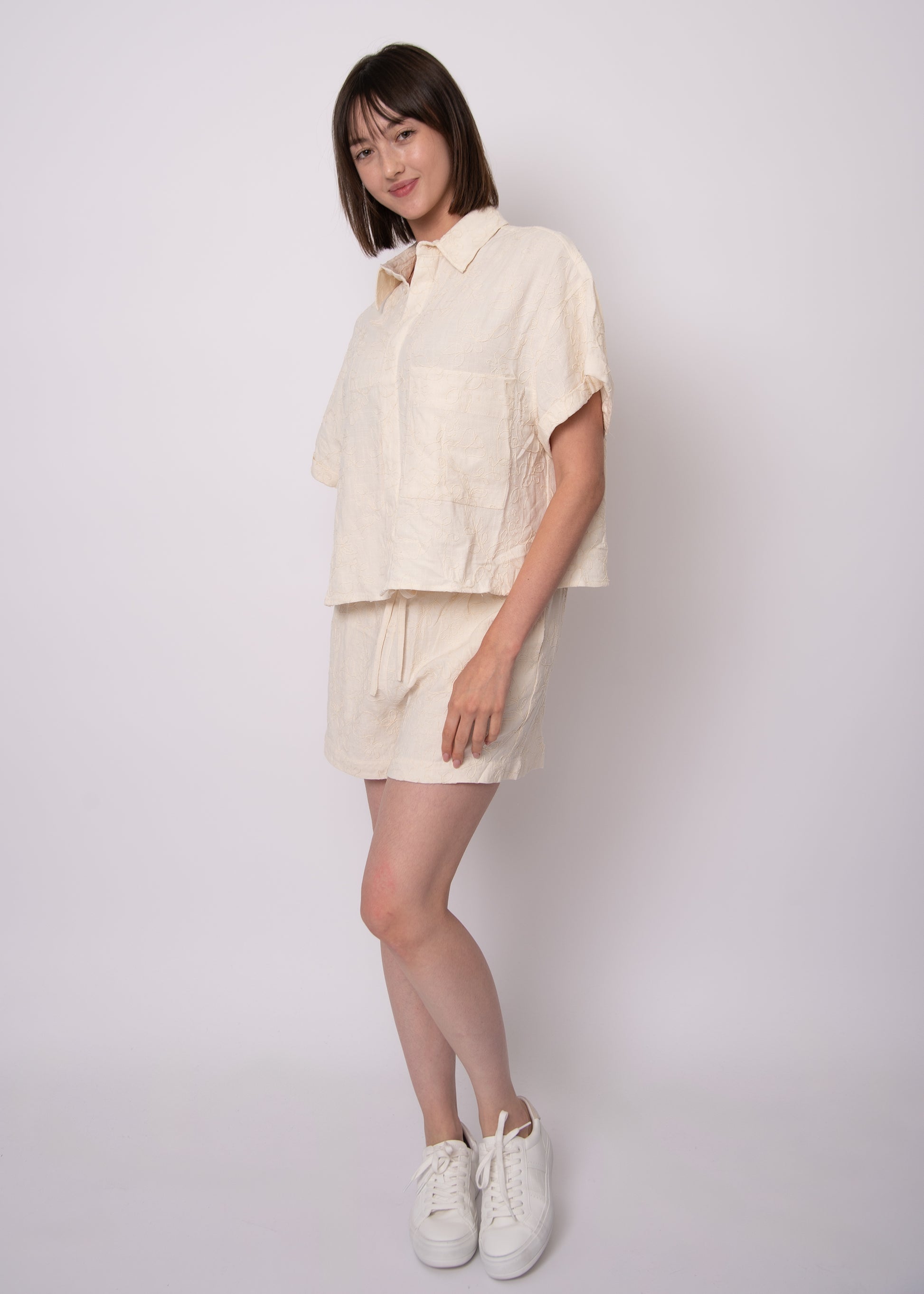LINDA LINEN SS SHIRT - NATURAL