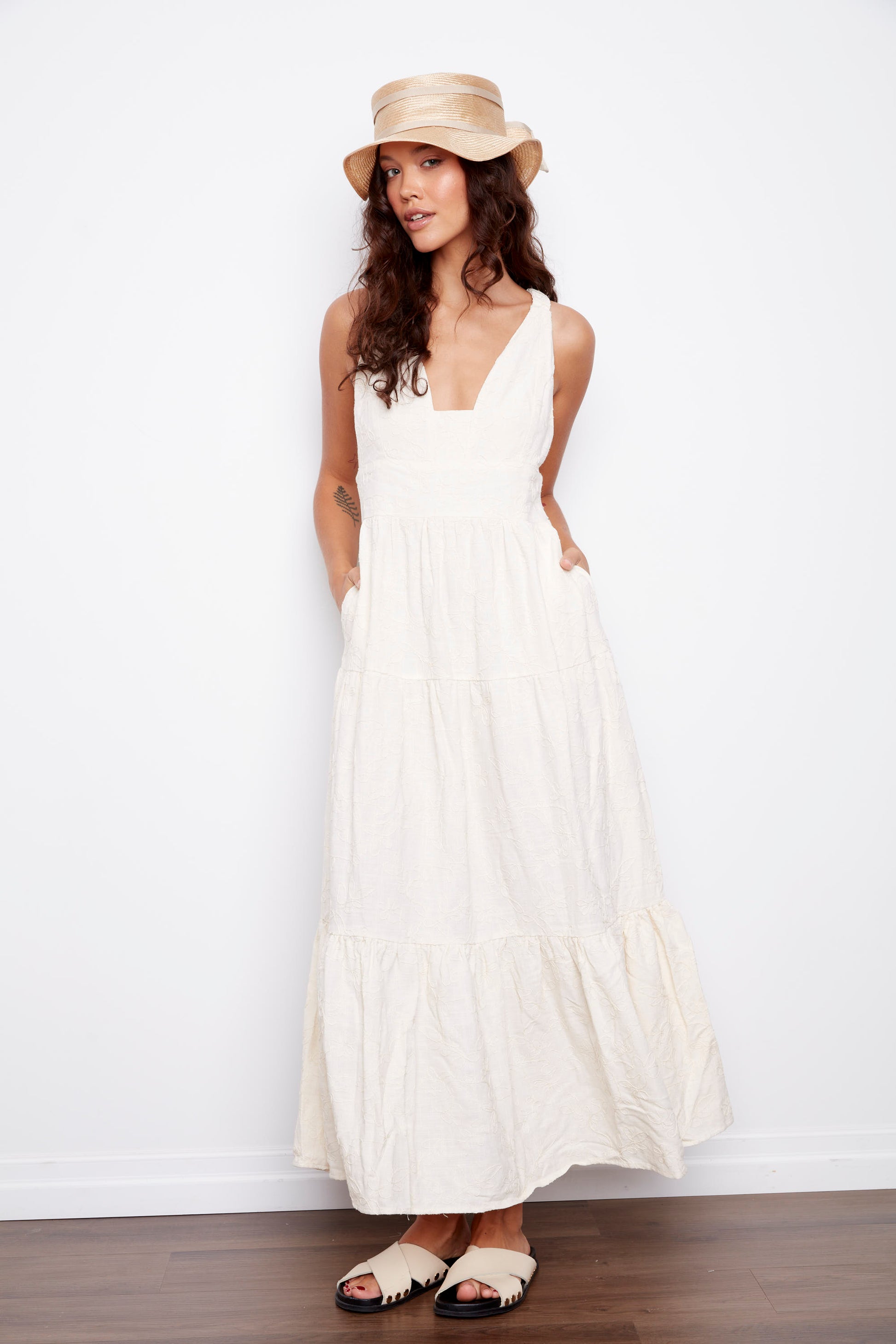 ROSALIA LINEN MAXI DRESS - NATURAL