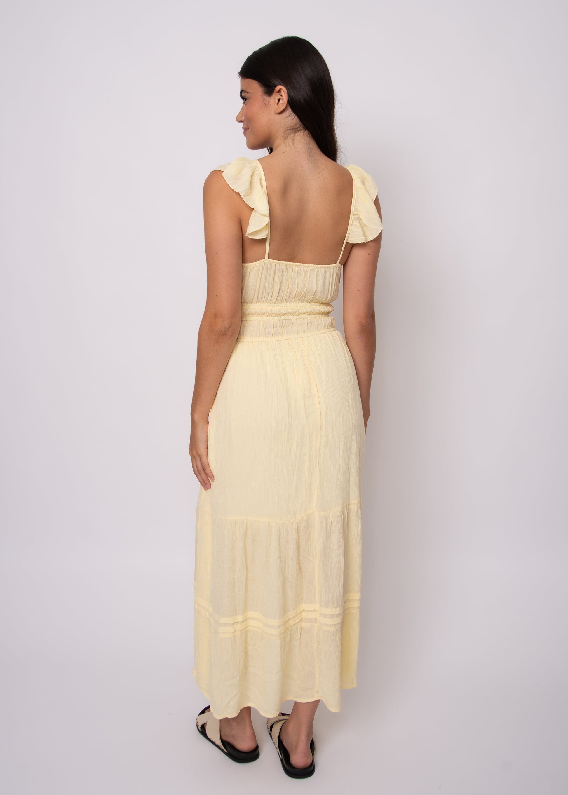 AERIE CRINKLE CHIFFON MAXI DRESS - SUNLIGHT