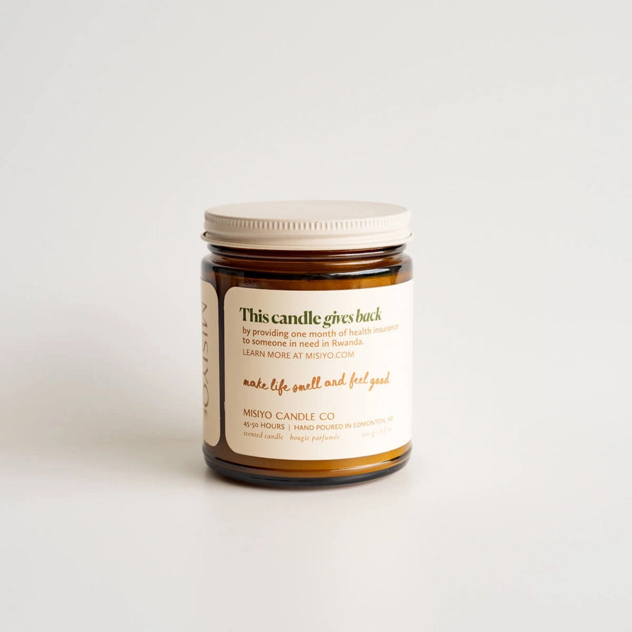 MISIYO EVERGREEN + MISTLETOE CANADIAN BEESWAX CANDLE