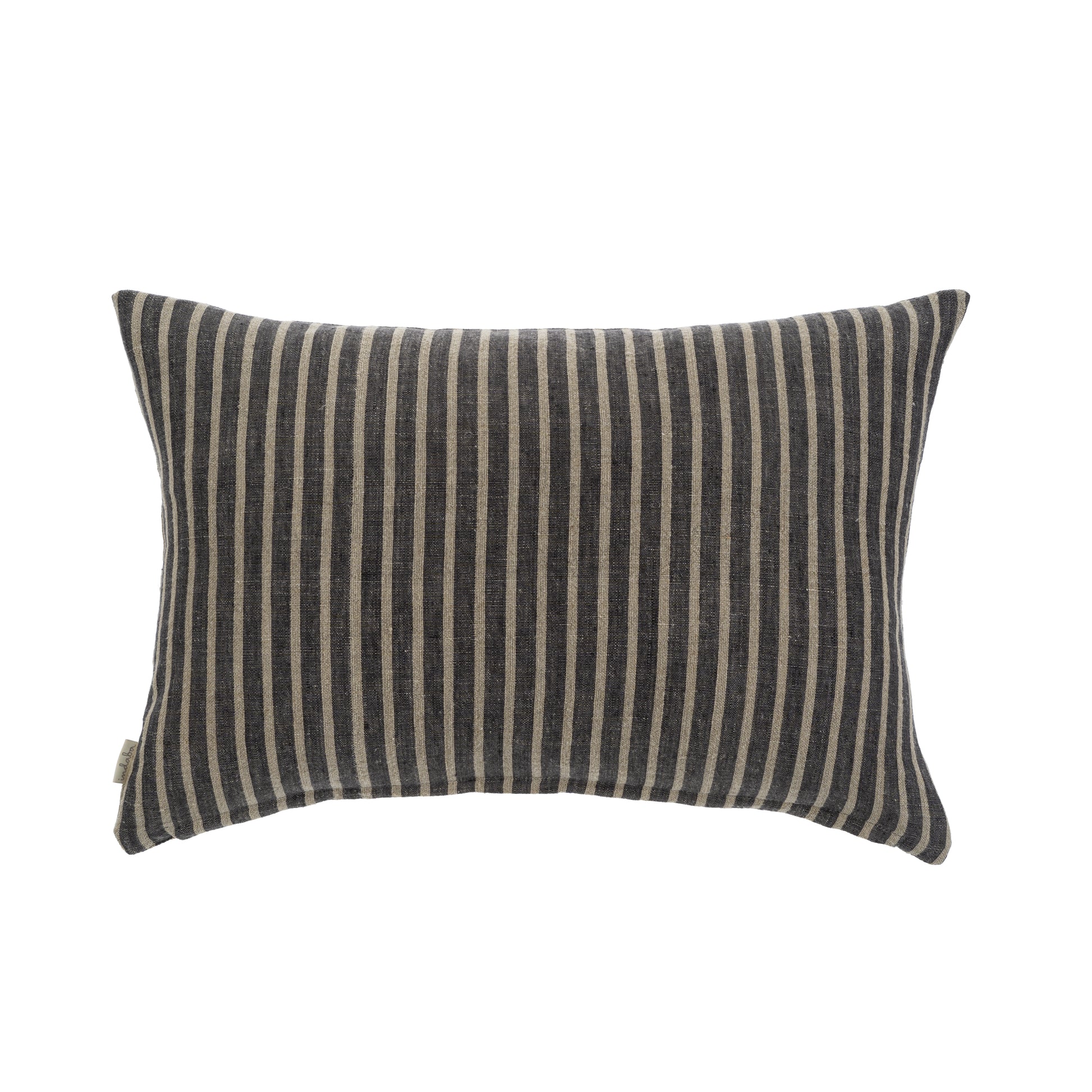16X24 PINSTRIPE LINEN PILLOW - GREY