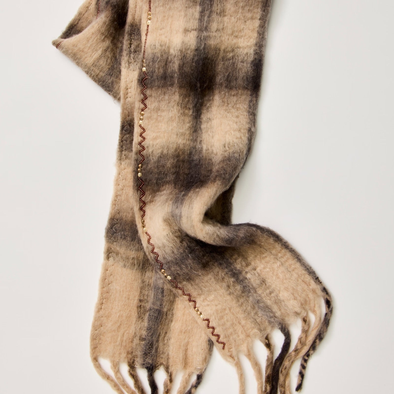 FREE PEOPLE HIGHLAND SKINNY SCARF - NEUTRAL COMBO