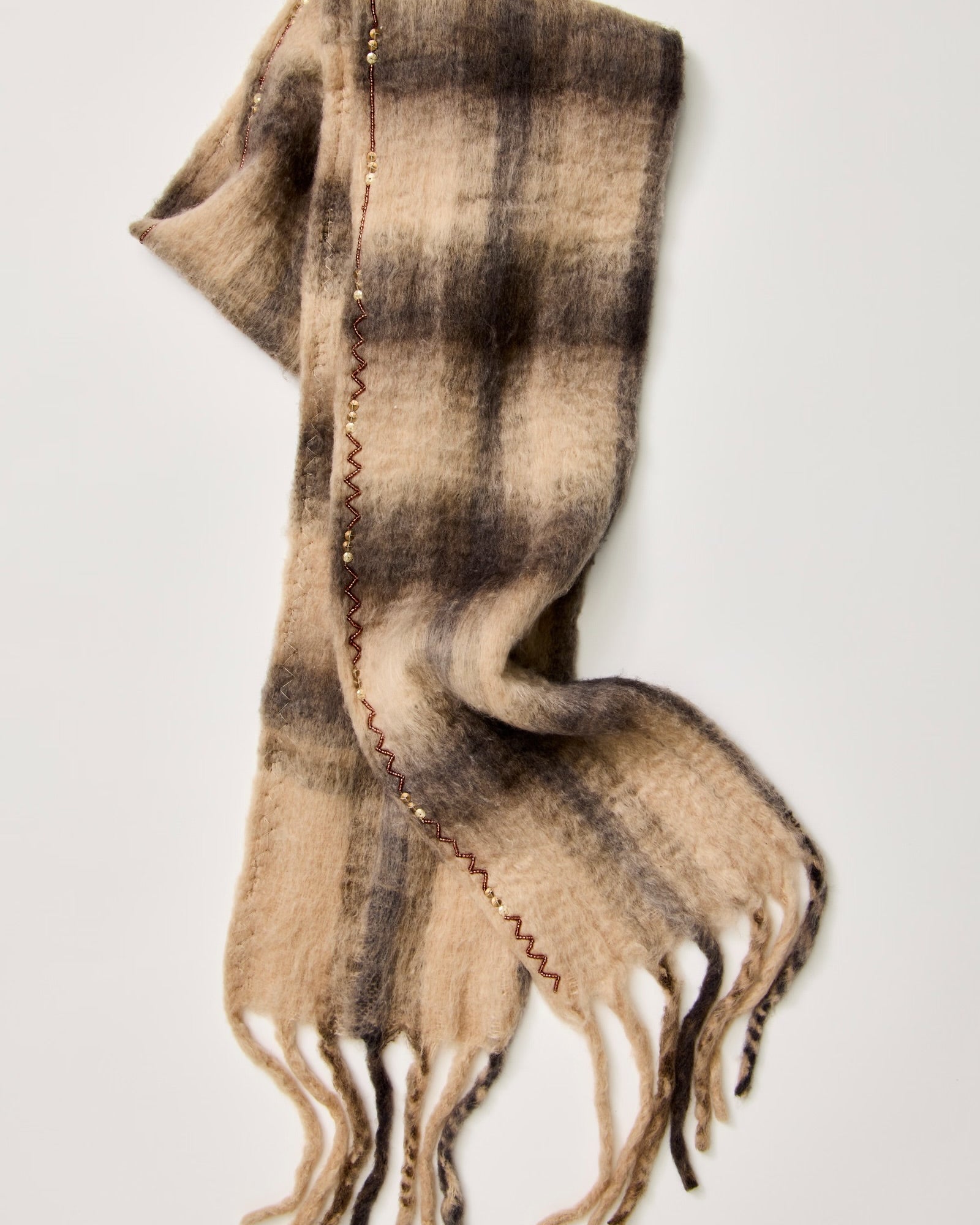 FREE PEOPLE HIGHLAND SKINNY SCARF - NEUTRAL COMBO