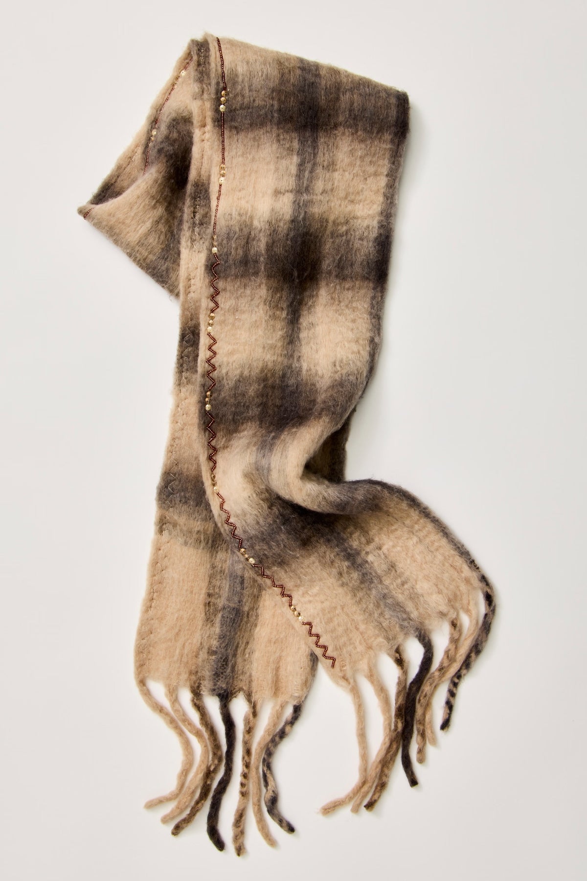 FREE PEOPLE HIGHLAND SKINNY SCARF - NEUTRAL COMBO