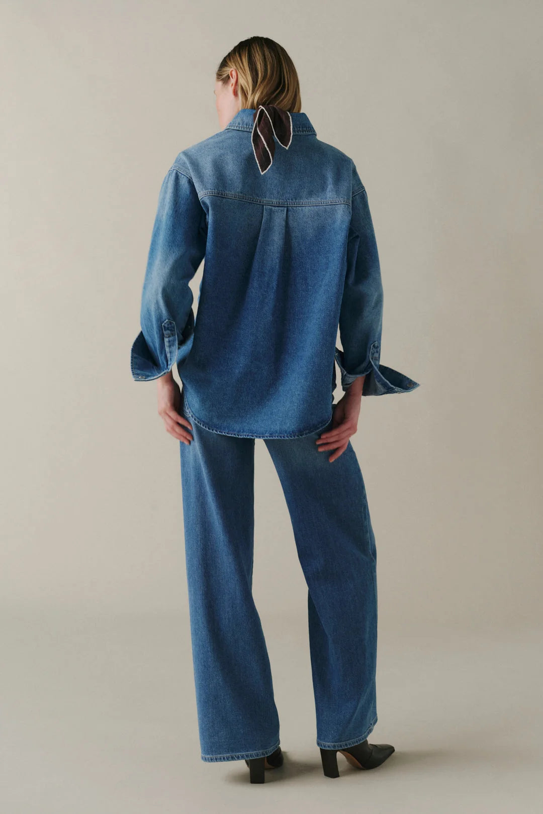 WARP + WEFT NCE WIDE LEG JEANS - BLUE MIST