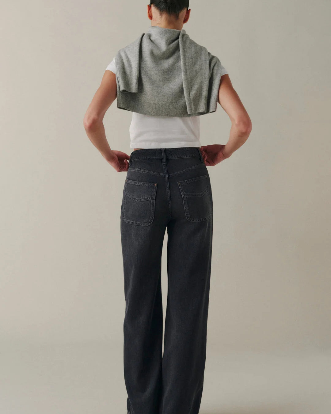WARP + WEFT NCE WIDE LEG JEANS - GREYSCALE