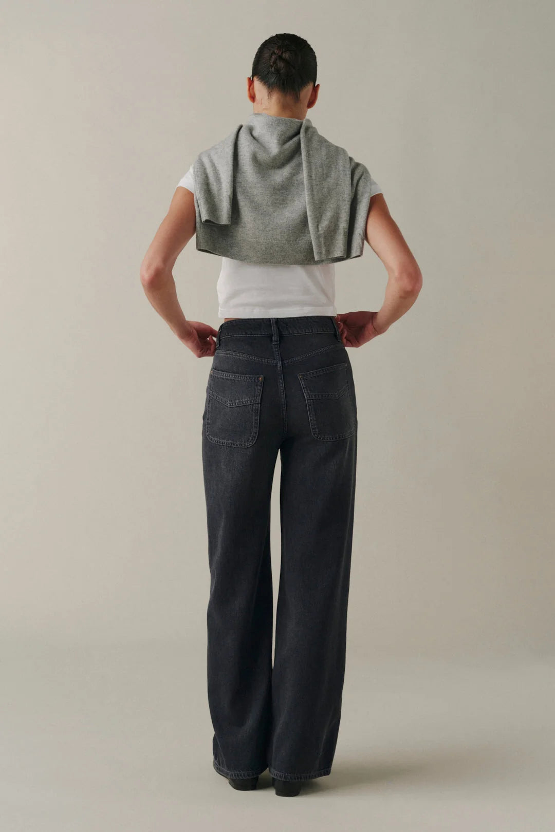 WARP + WEFT NCE WIDE LEG JEANS - GREYSCALE