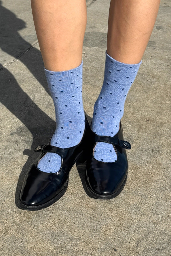 LE BON SHOPPE PRINTED SNEAKER SOCKS - BLUE NAVY