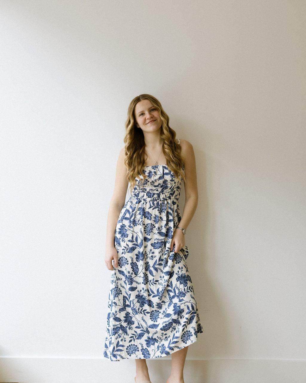 VELVET HEART TANELLA MIDI DRESS - BLUE FLORAL