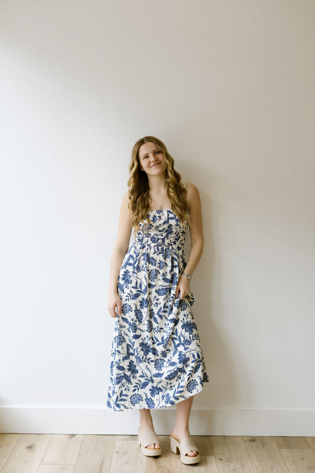 VELVET HEART TANELLA MIDI DRESS - BLUE FLORAL