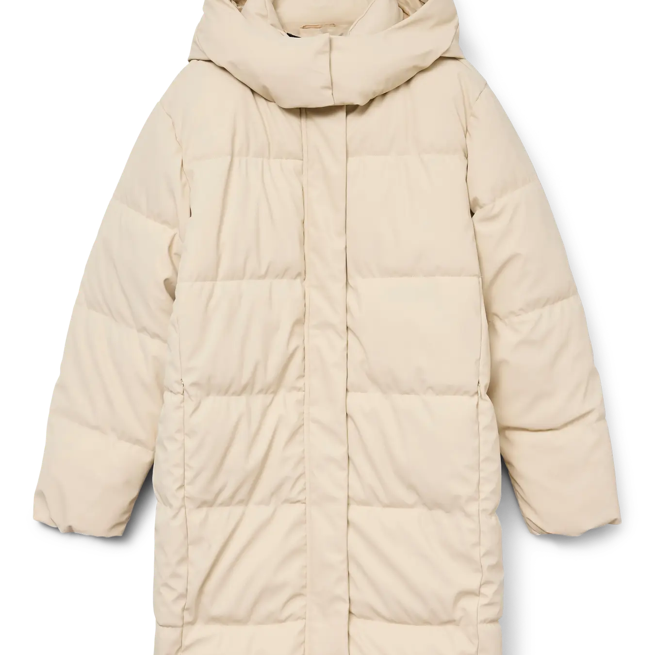 NM GRETA COATED LONG COAT - OATMEAL