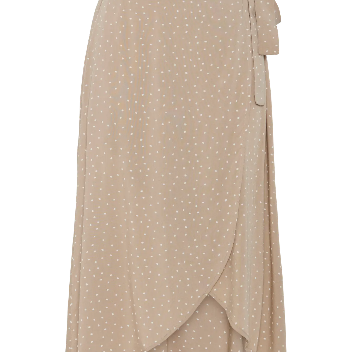 PIECES TALA PRINTED MIDI WRAP SKIRT - CROCKERY