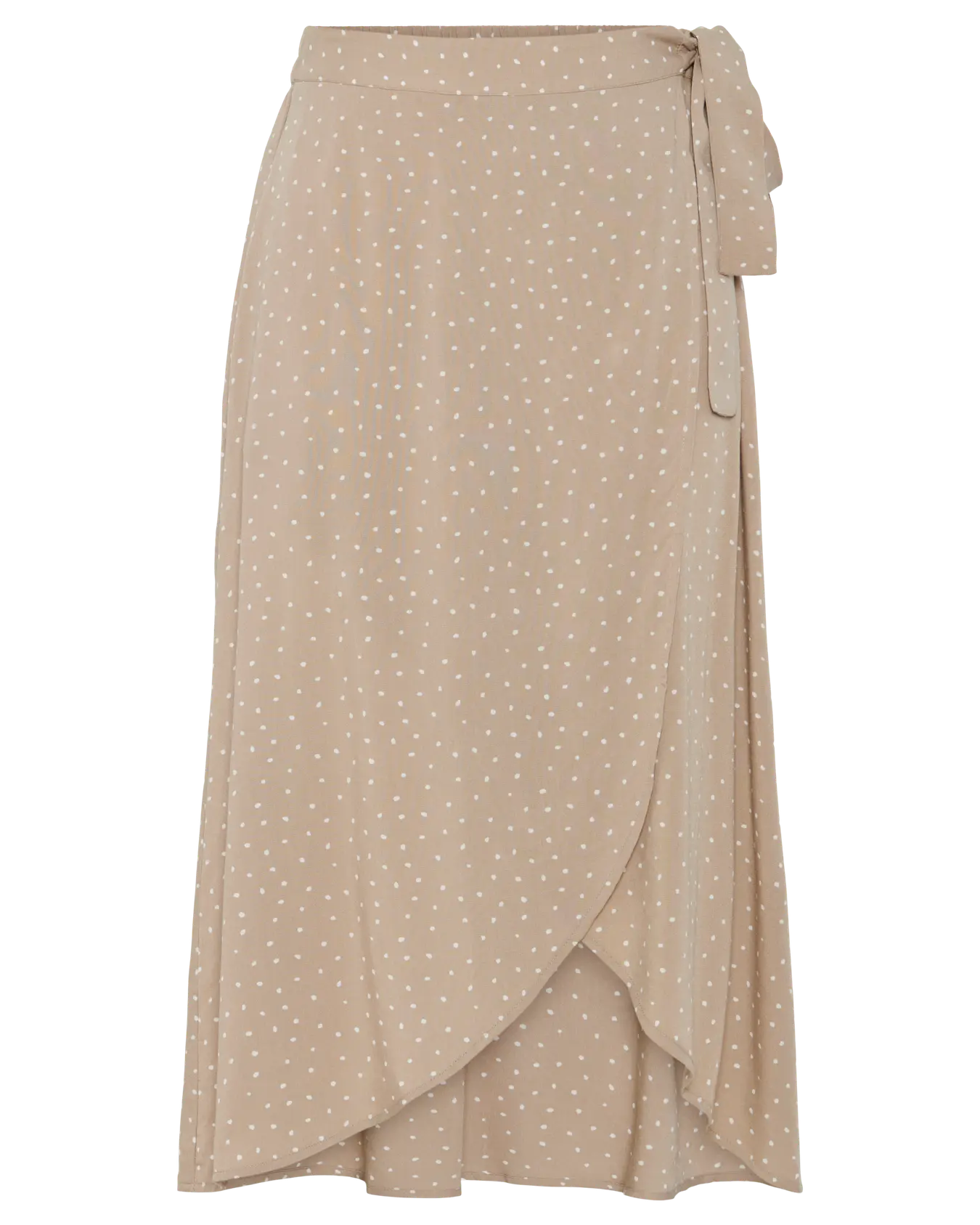 PIECES TALA PRINTED MIDI WRAP SKIRT - CROCKERY