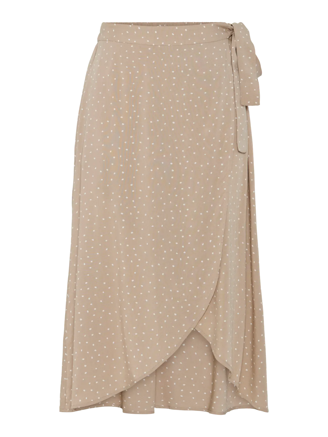 PIECES TALA PRINTED MIDI WRAP SKIRT - CROCKERY