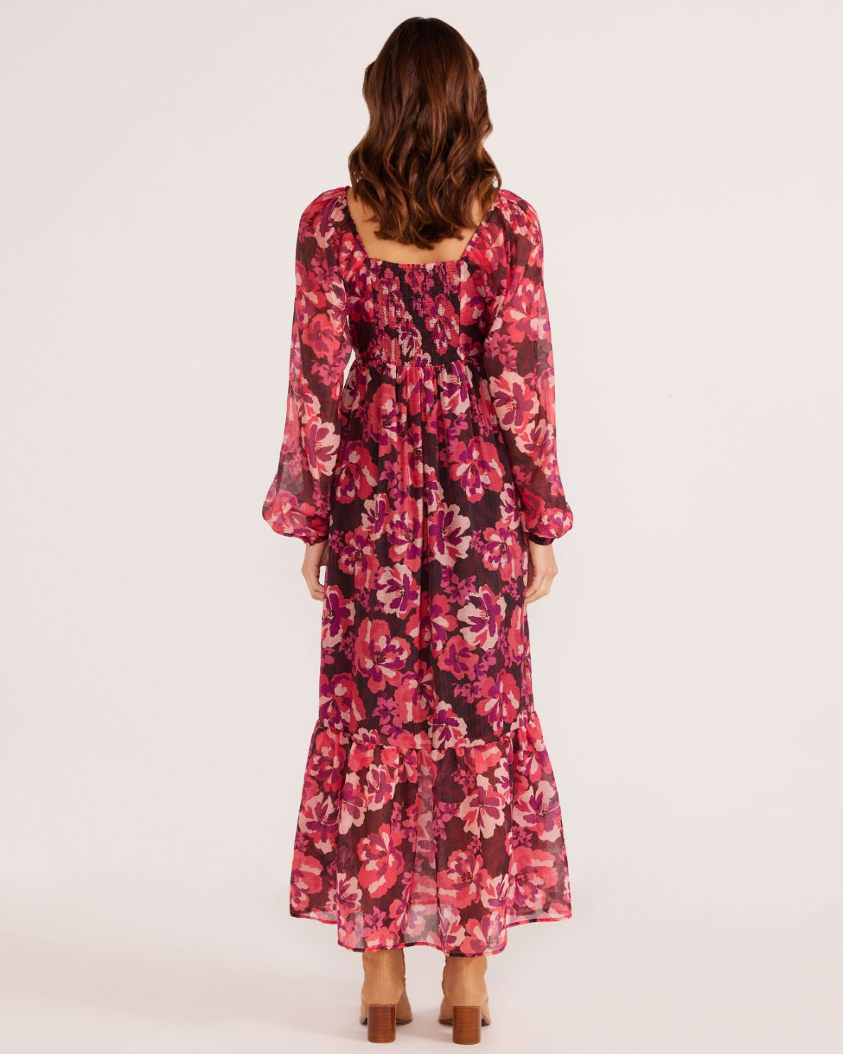 SAVANNAH BABYDOLL MIDI DRESS - PAINTERLY BLOOM