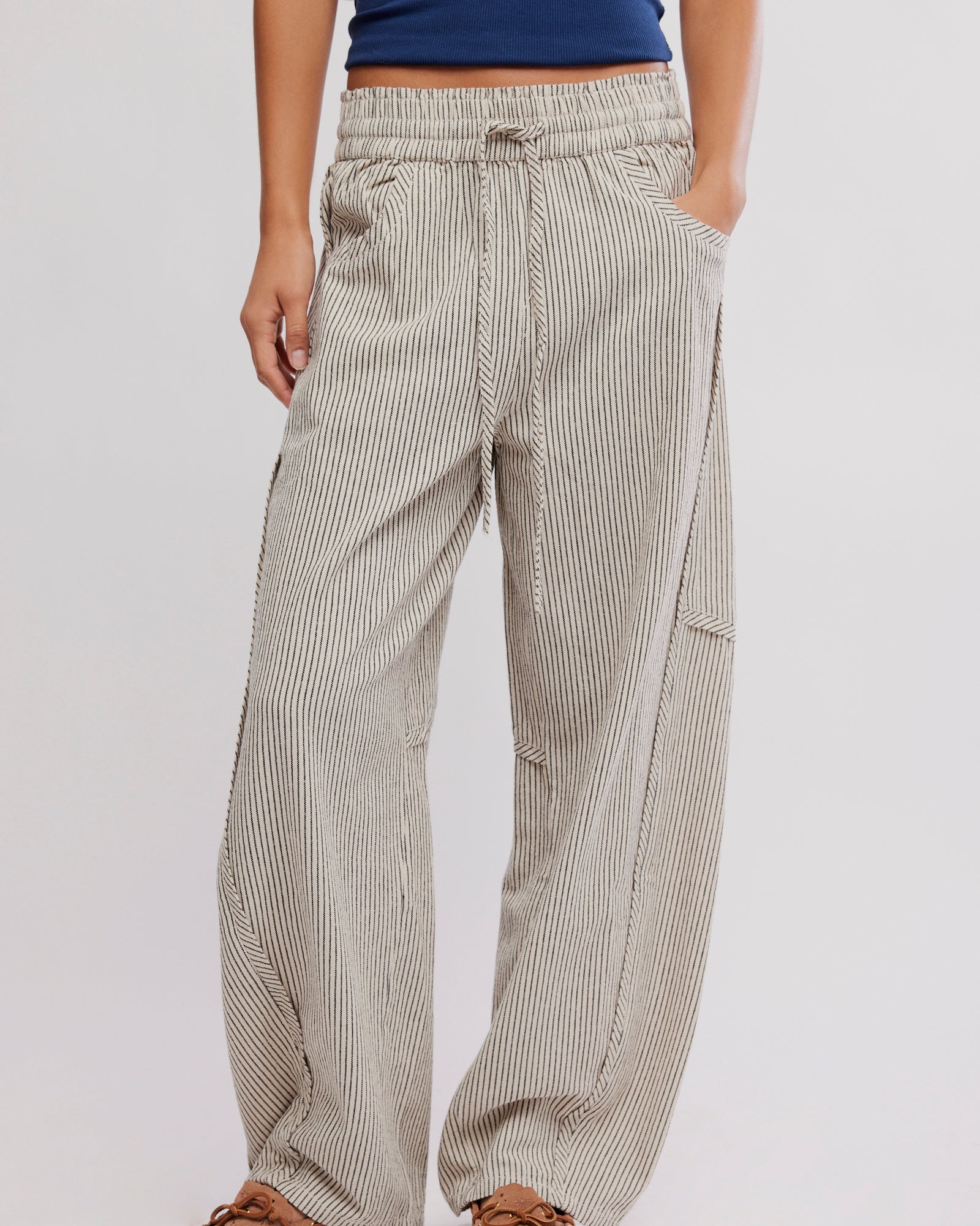 FREE PEOPLE SOMETHING GOOD PANT - IVORY COMBO