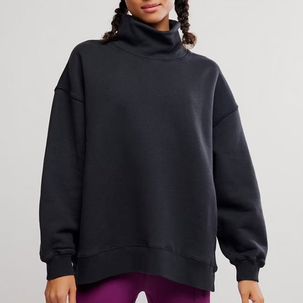 FREE PEOPLE A CUT ABOVE MOCKNECK - BLACK