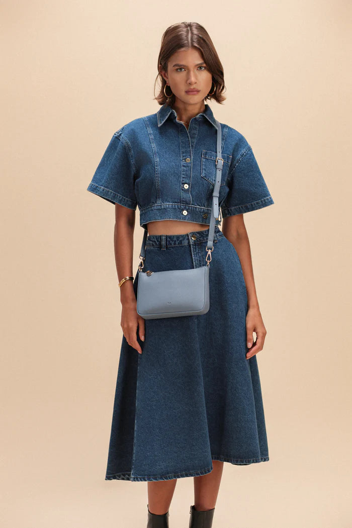 ELA CHARLOTTE BAG - BLUE PEBBLED