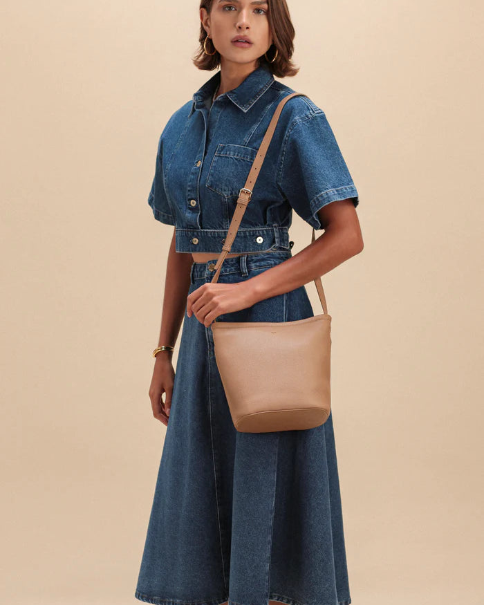 ELA MINI MIA BUCKET BAG - TAUPE