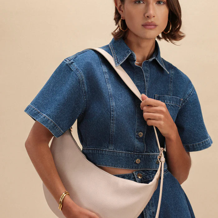 ELA SLOUCHY CROSSBODY BAG - ECRU