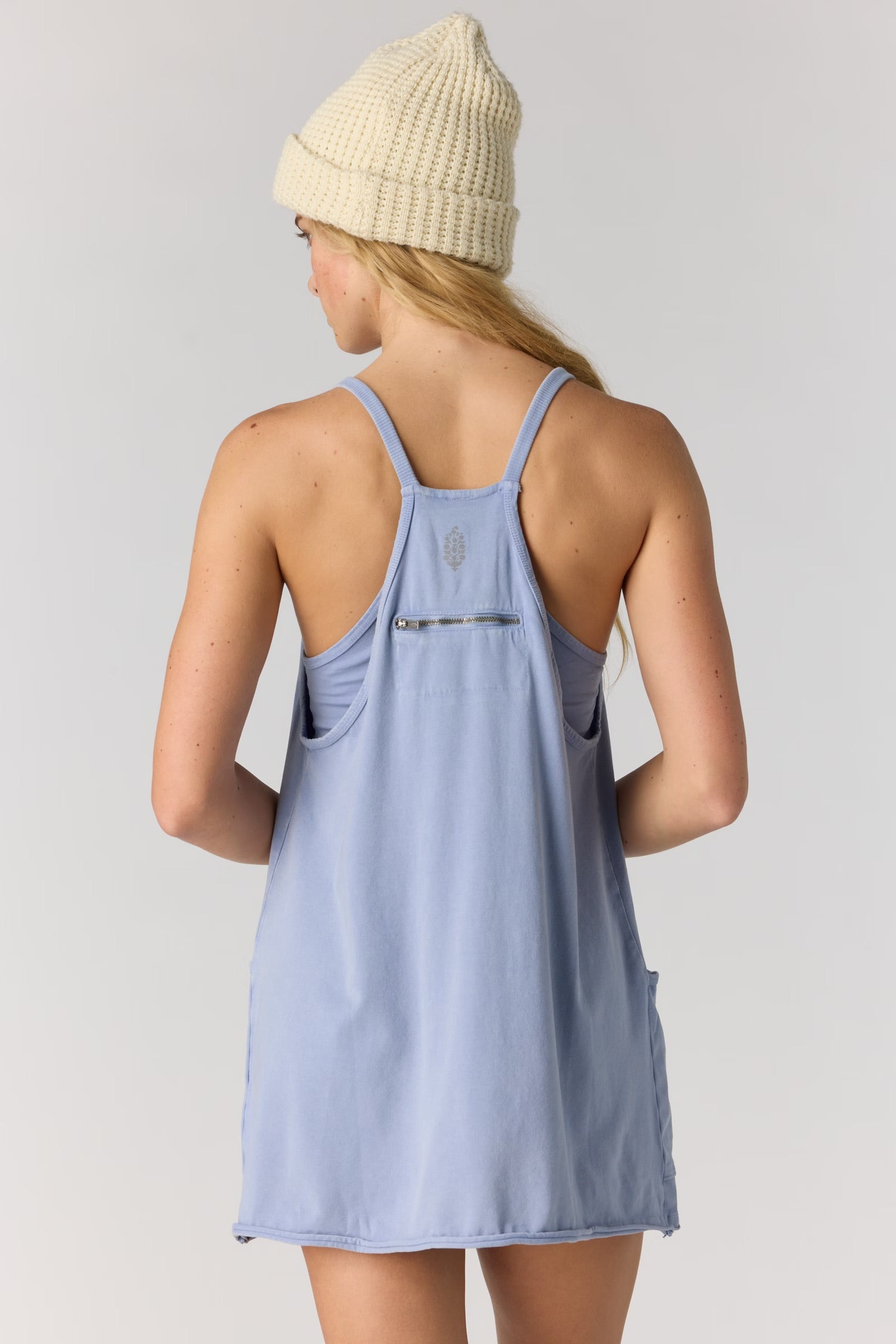 FREE PEOPLE HOT SHOT MINI DRESS - BLUE ASH