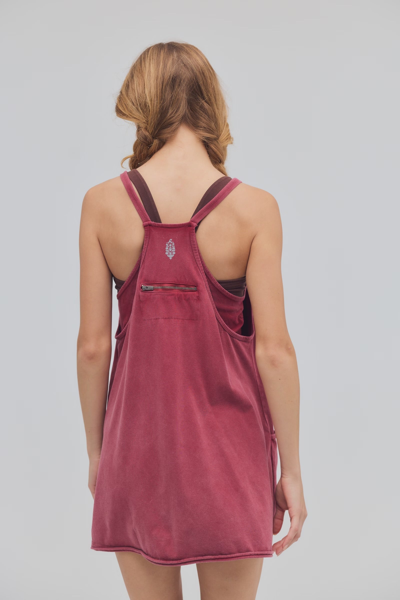 FREE PEOPLE HOT SHOT MINI DRESS - BRICK