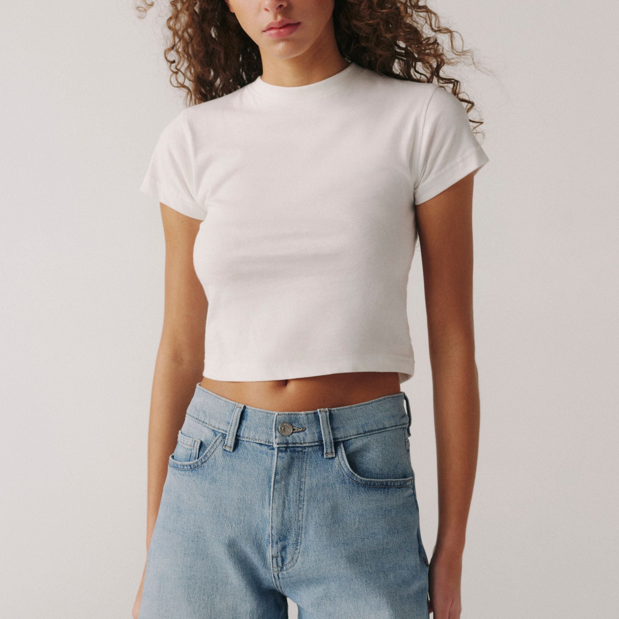 WARP + WEFT VVI RELAXED DENIM SHORTS - ICE QUEEN