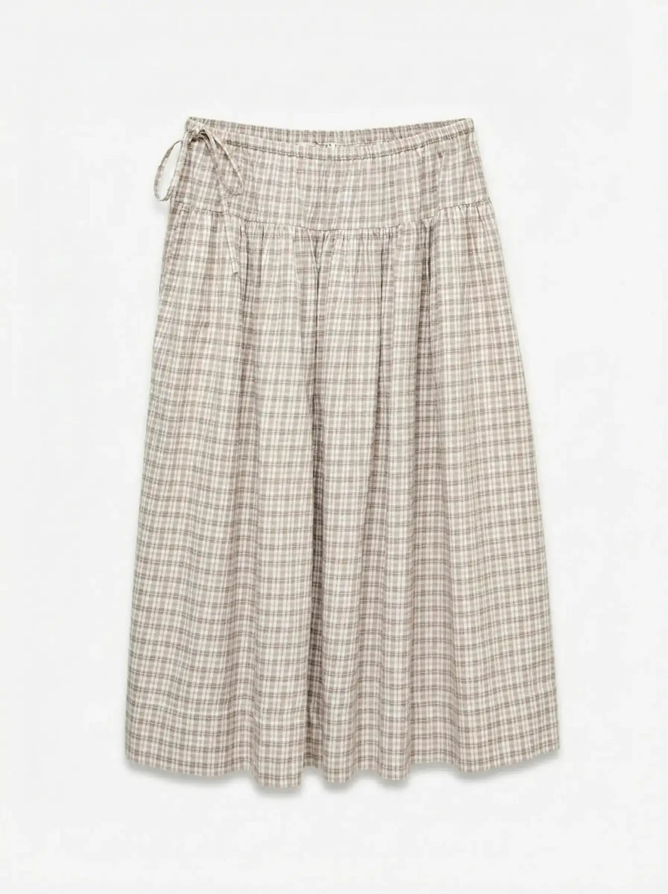 VM TAMIRA MIDI SKIRT - BRIGHT WHITE CHECKS