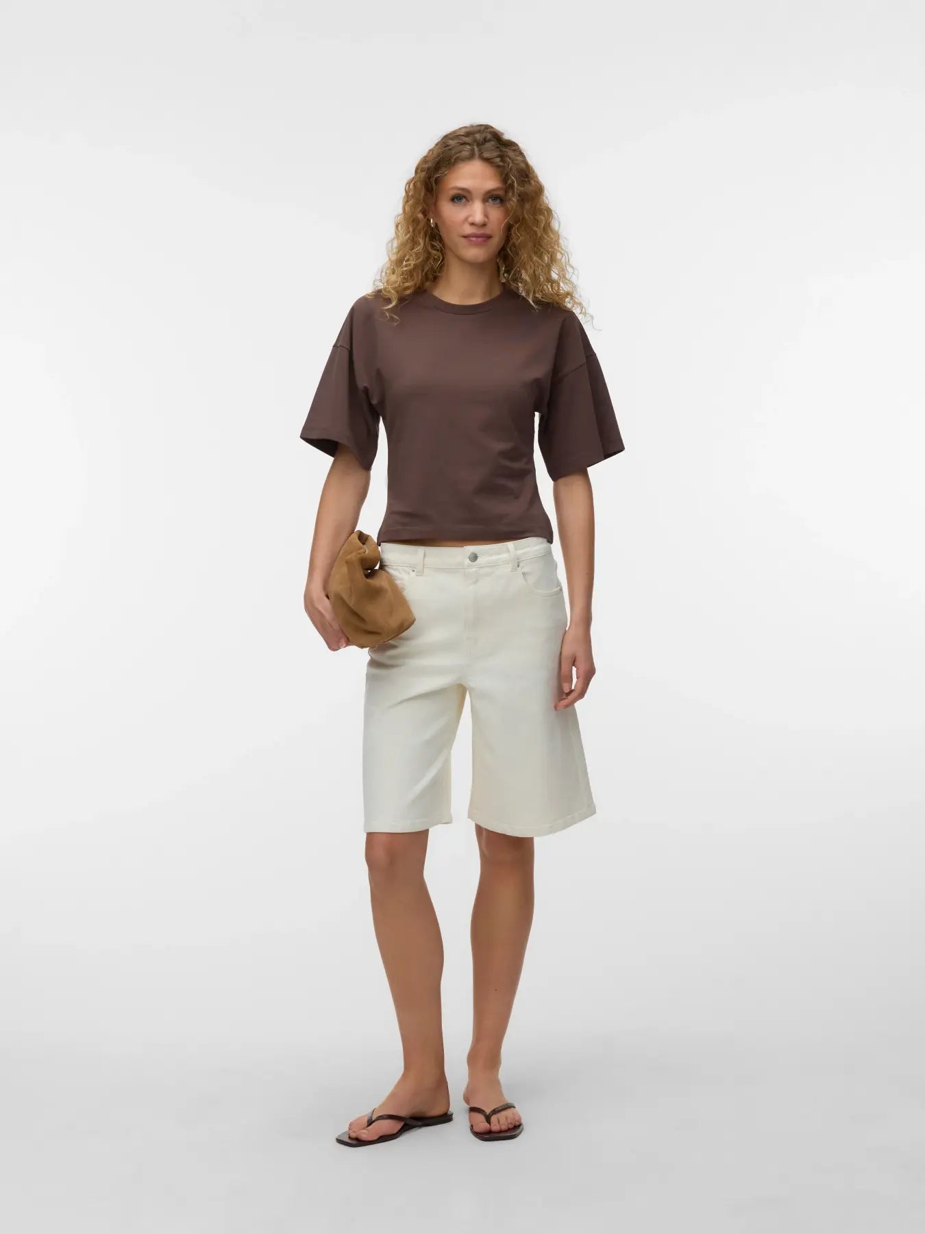 VM KIARA 2/4 SLEEVE TEE - CHOCOLATE MARTINI SOLID