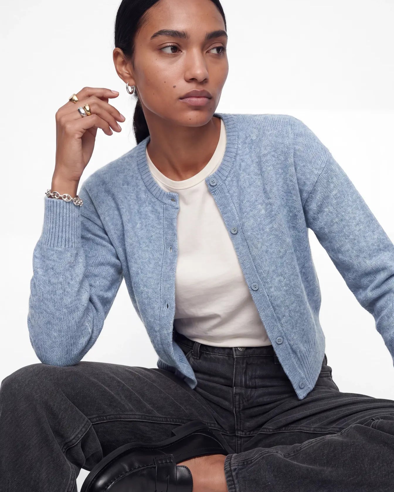 JJXX NATALIE BASIC KNIT CARDIGAN - COUNTRY BLUE