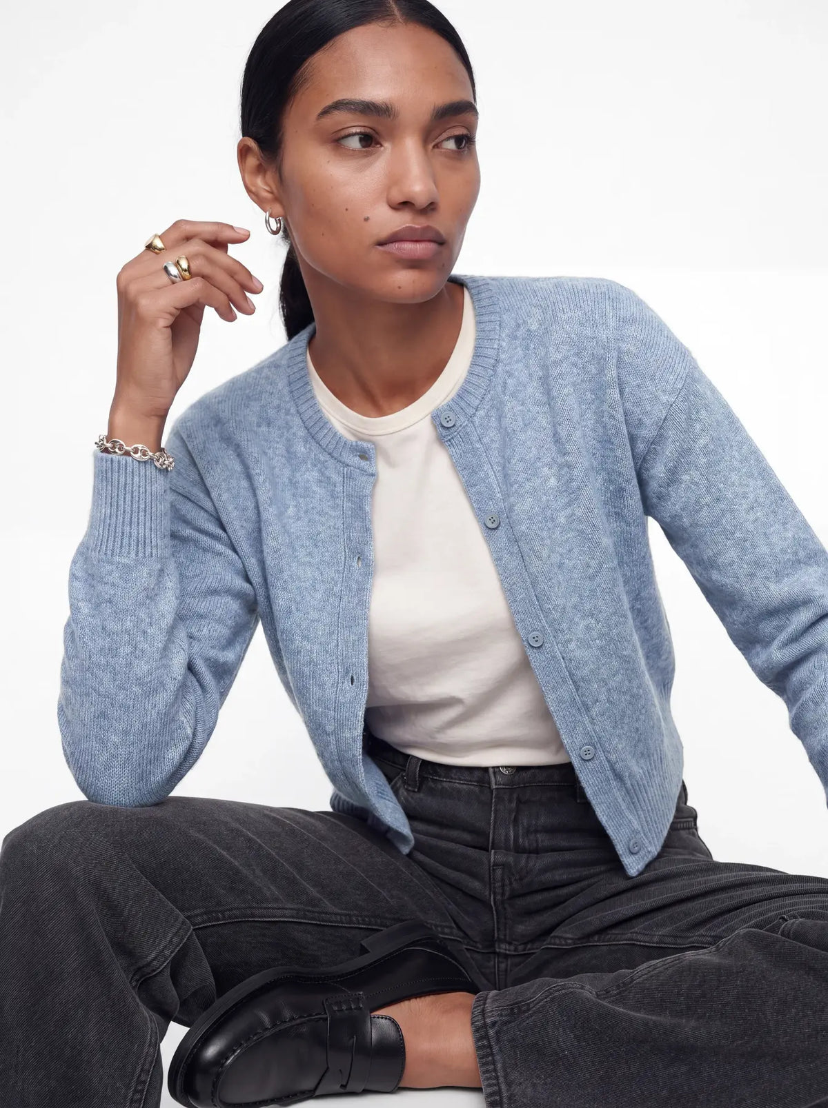 JJXX NATALIE BASIC KNIT CARDIGAN - COUNTRY BLUE