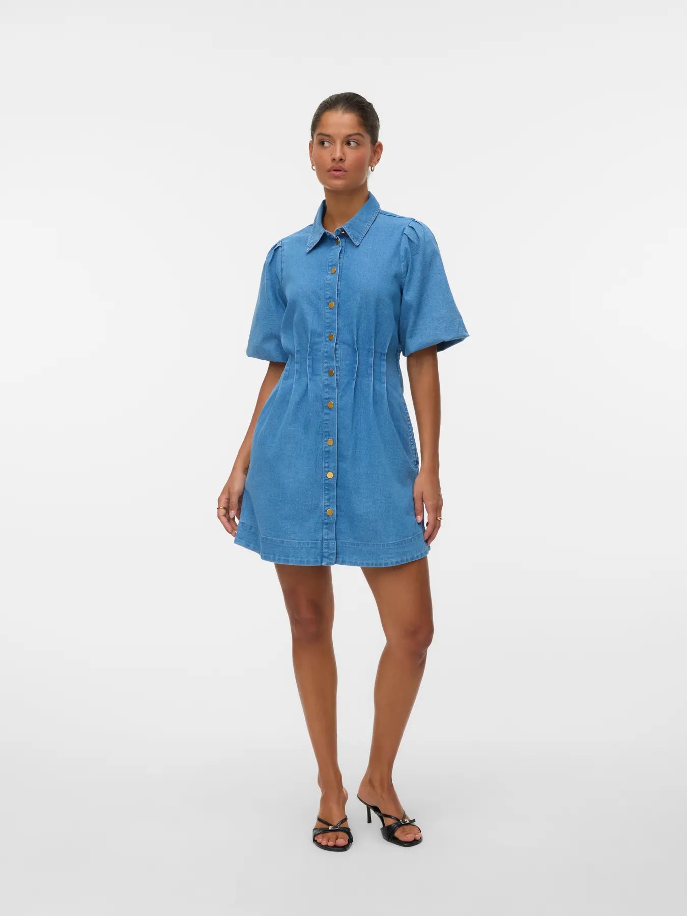 VM CASSIDY DENIM DRESS - MEDIUM BLUE DENIM